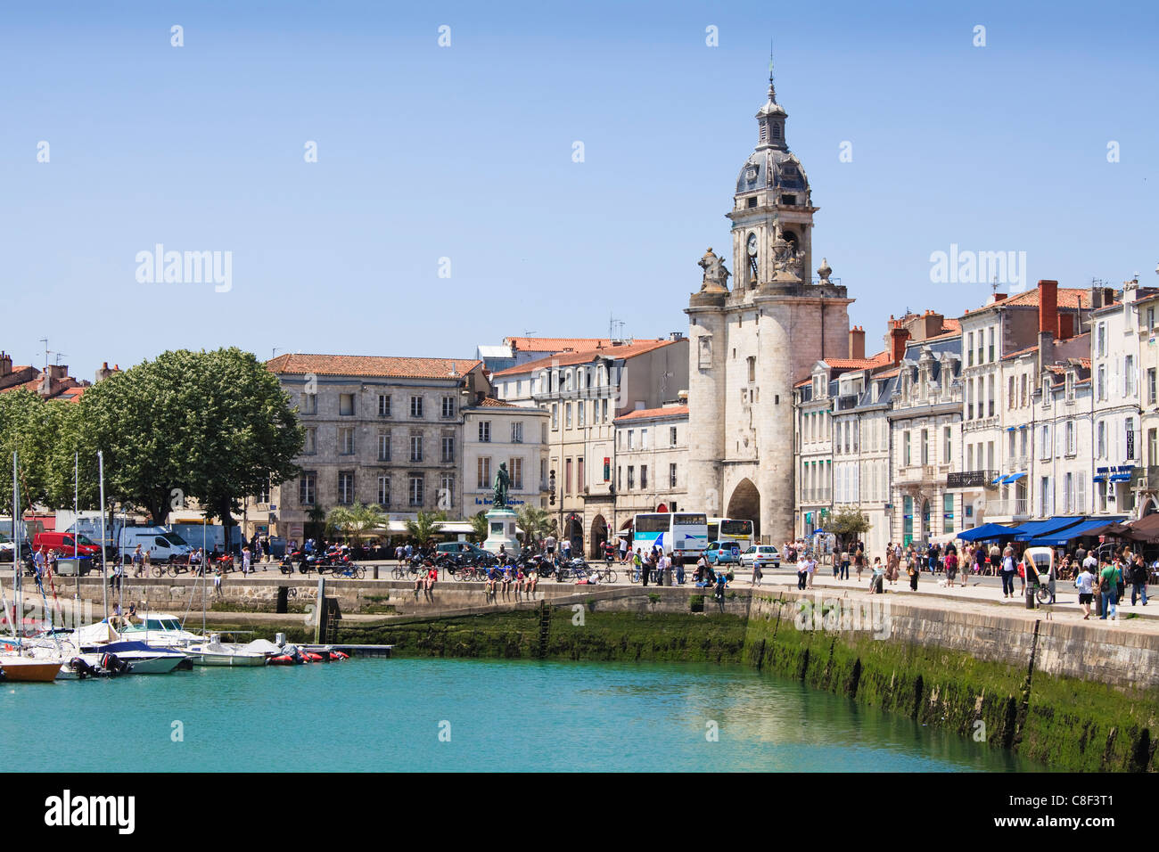 The Great Clock Tower by the harbour, La Rochelle, Charente-Maritime, France Stock Photo