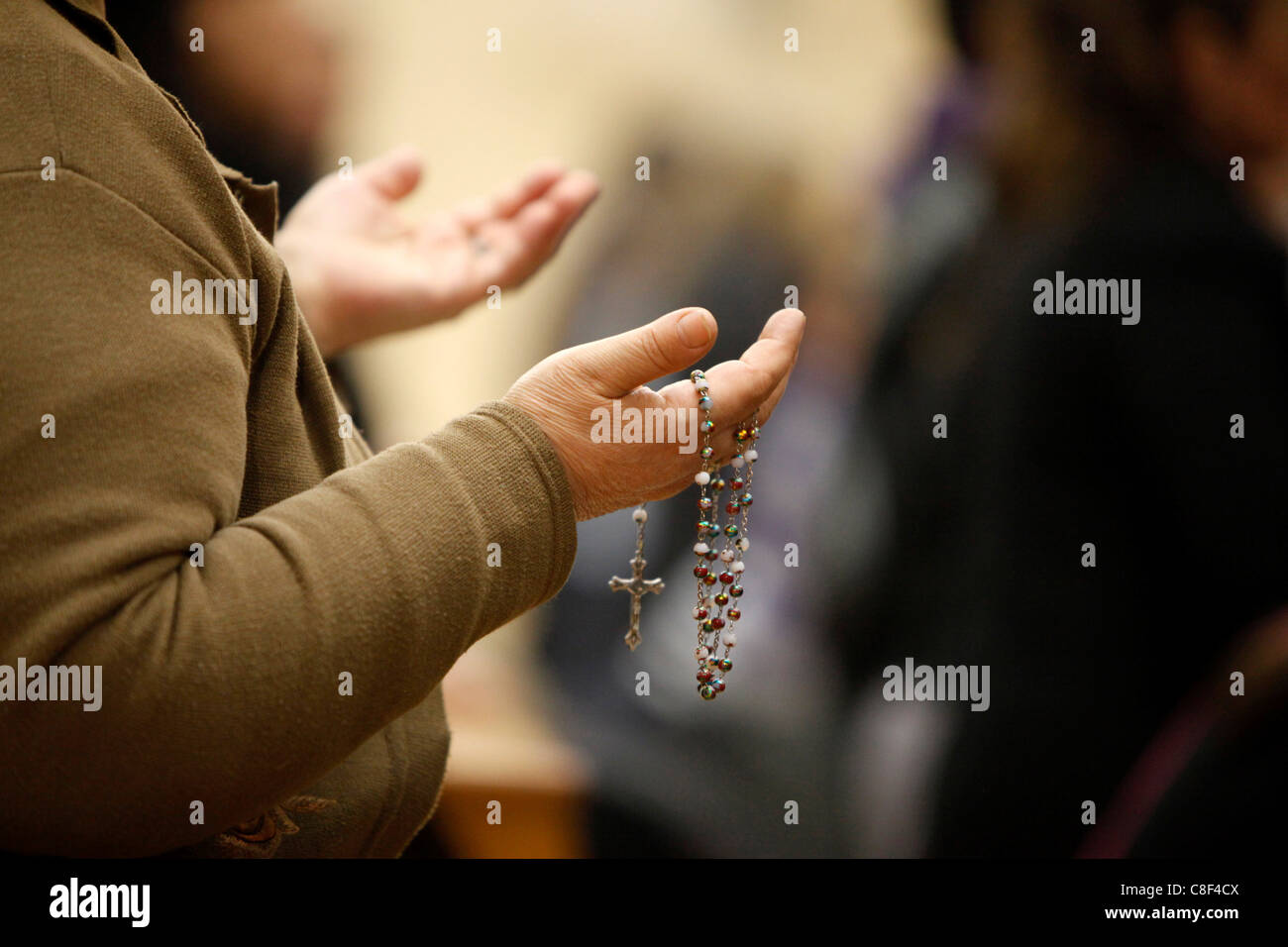 Maundy Thursday celebration in St. Thomas Chaldean church, Sarcelles, Val d'Oise, France Stock Photo