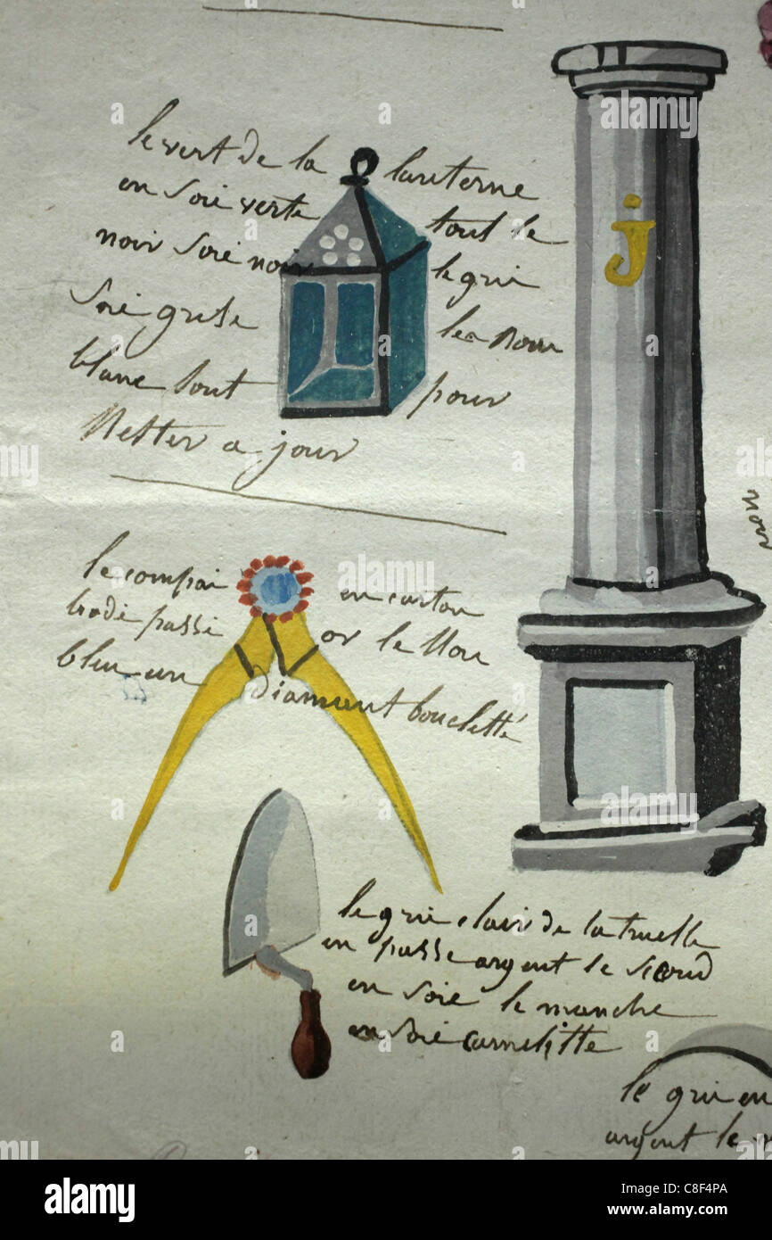 Symbols, Freemasons' Museum, Paris, France Stock Photo