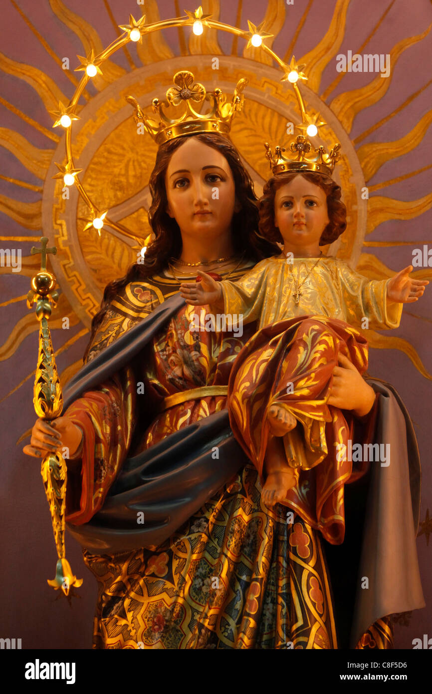 Sculpture in Santuario di Maria Ausiliatrice, Valdocco, Turin, Piedmont, Italy Stock Photo