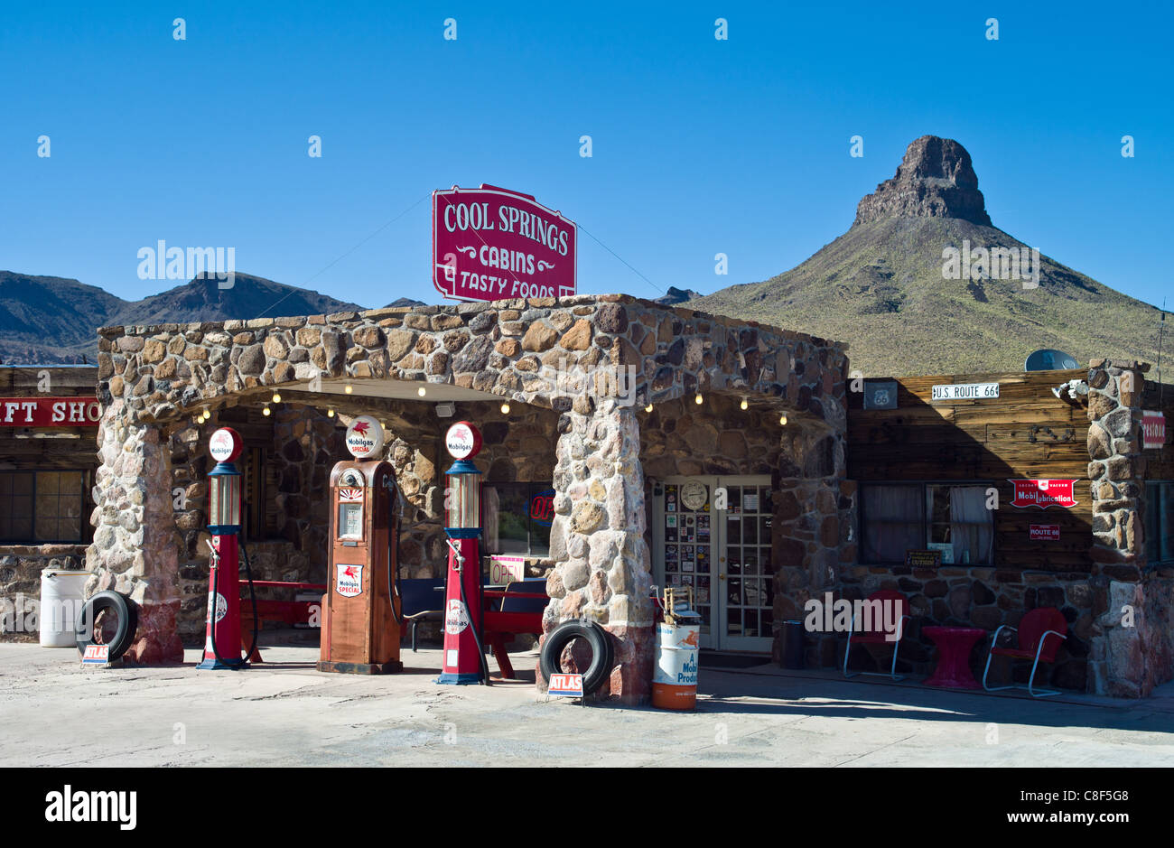 U.S.A. Arizona, Cool Springs, a service station on the Route 66 Stock Photo