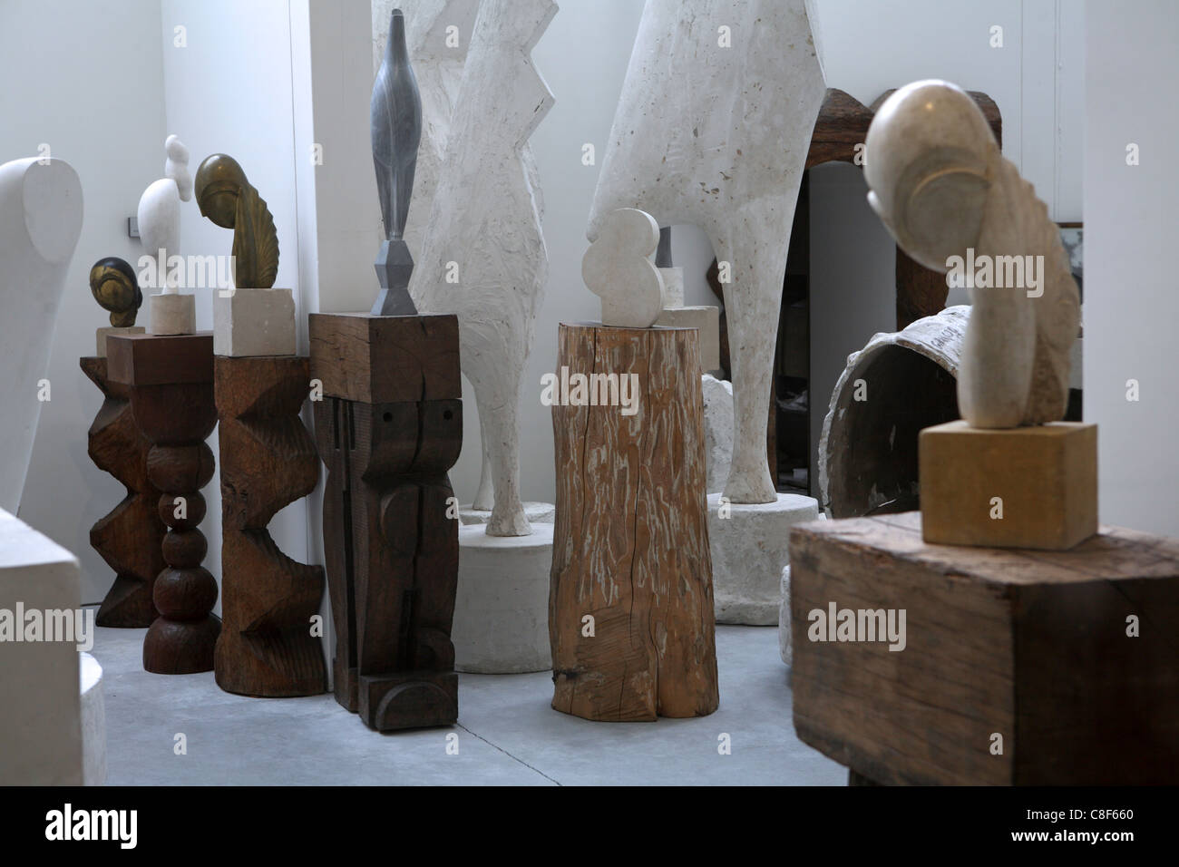 Interior view of Brancusi Studio Paris, recreated in Museum Gallery Renzo  Piano Building, Paris, France Stock Photo - Alamy