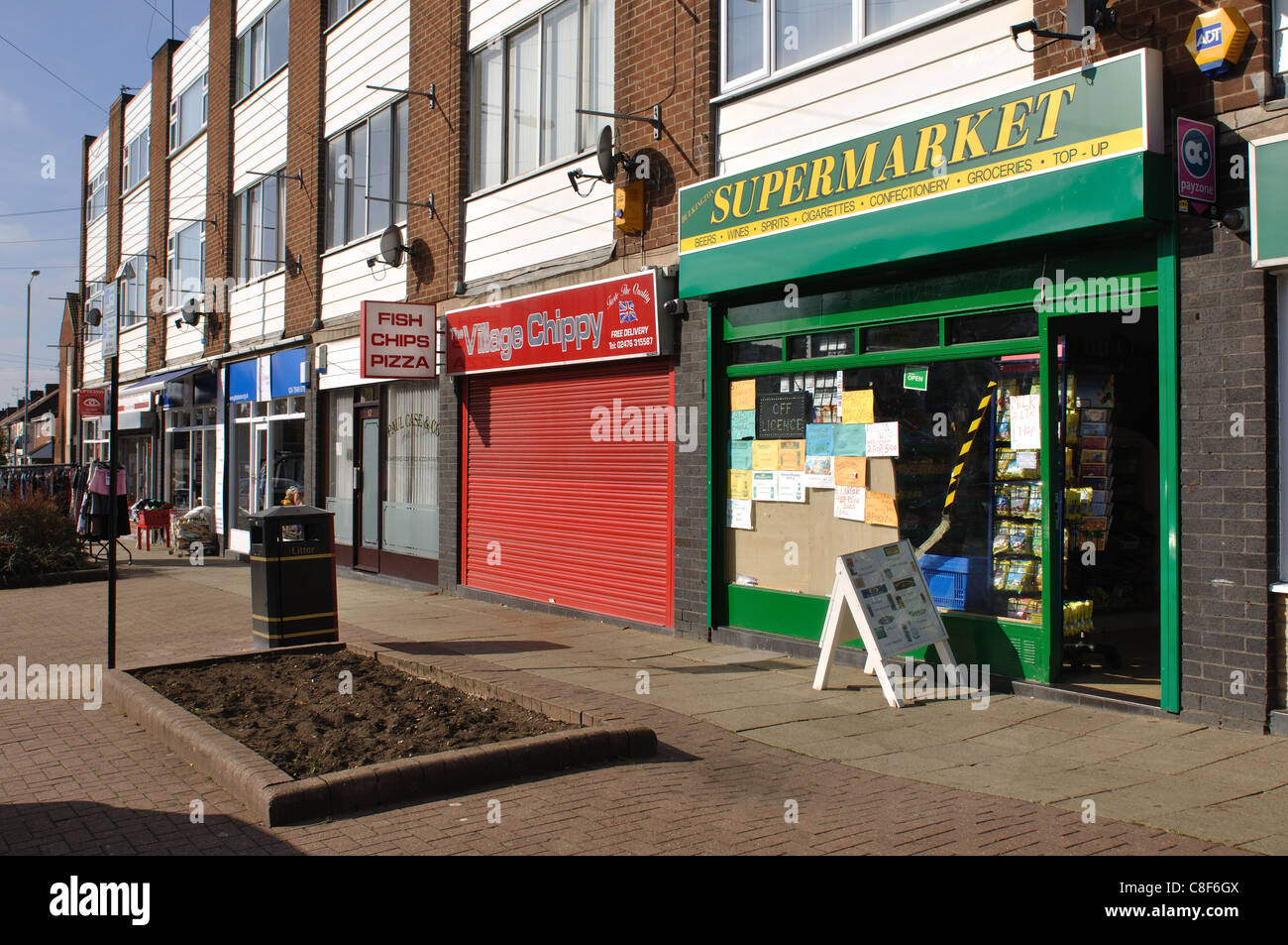 Shops in Leicester Street Bulkington Warwickshire England UK Stock Photo