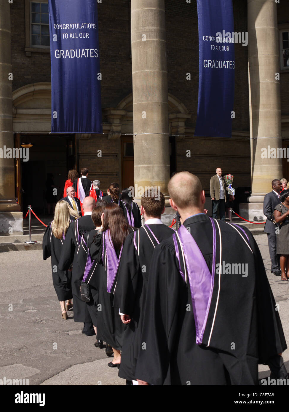 University Graduation Procession, University of Toronto Convocation Hall Stock Photo