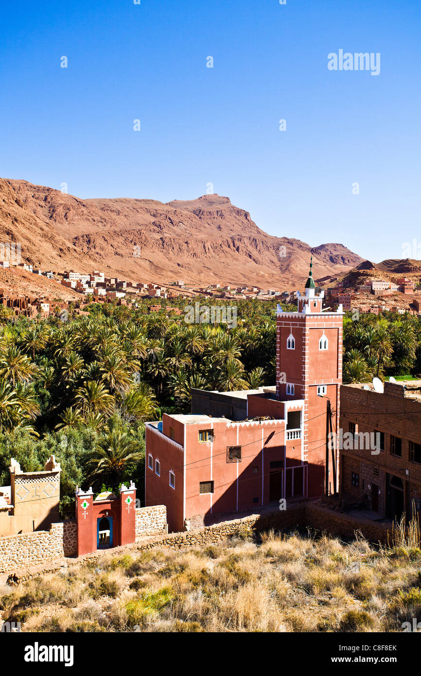 Morocco, North Africa, Africa, Southern Morocco, atlas, mountains, mountains, Tinghir, Todra, valley, village Stock Photo