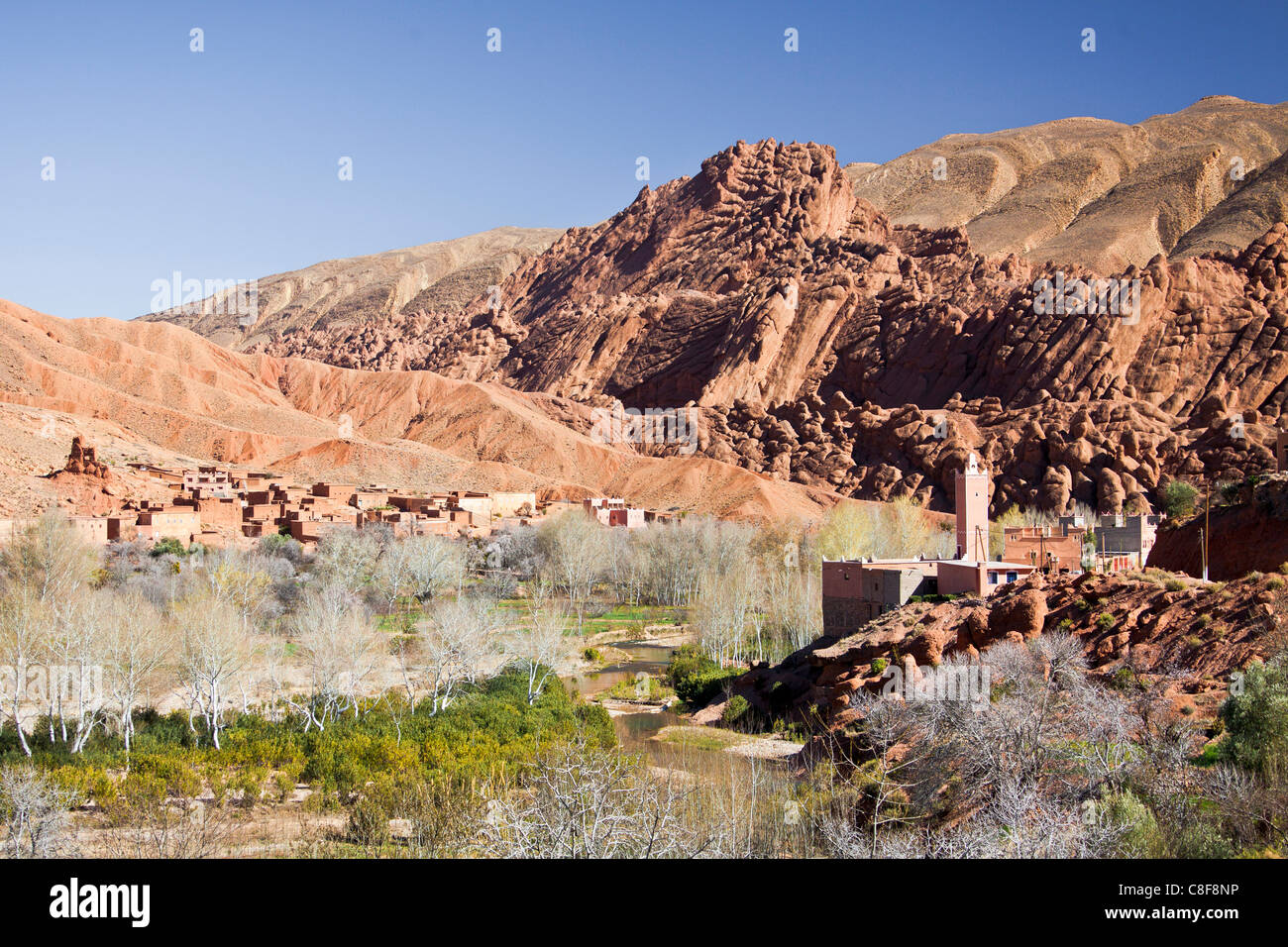 Morocco, North Africa, Africa, Southern Morocco, atlas, mountains, mountains, Dades, valley, village Stock Photo
