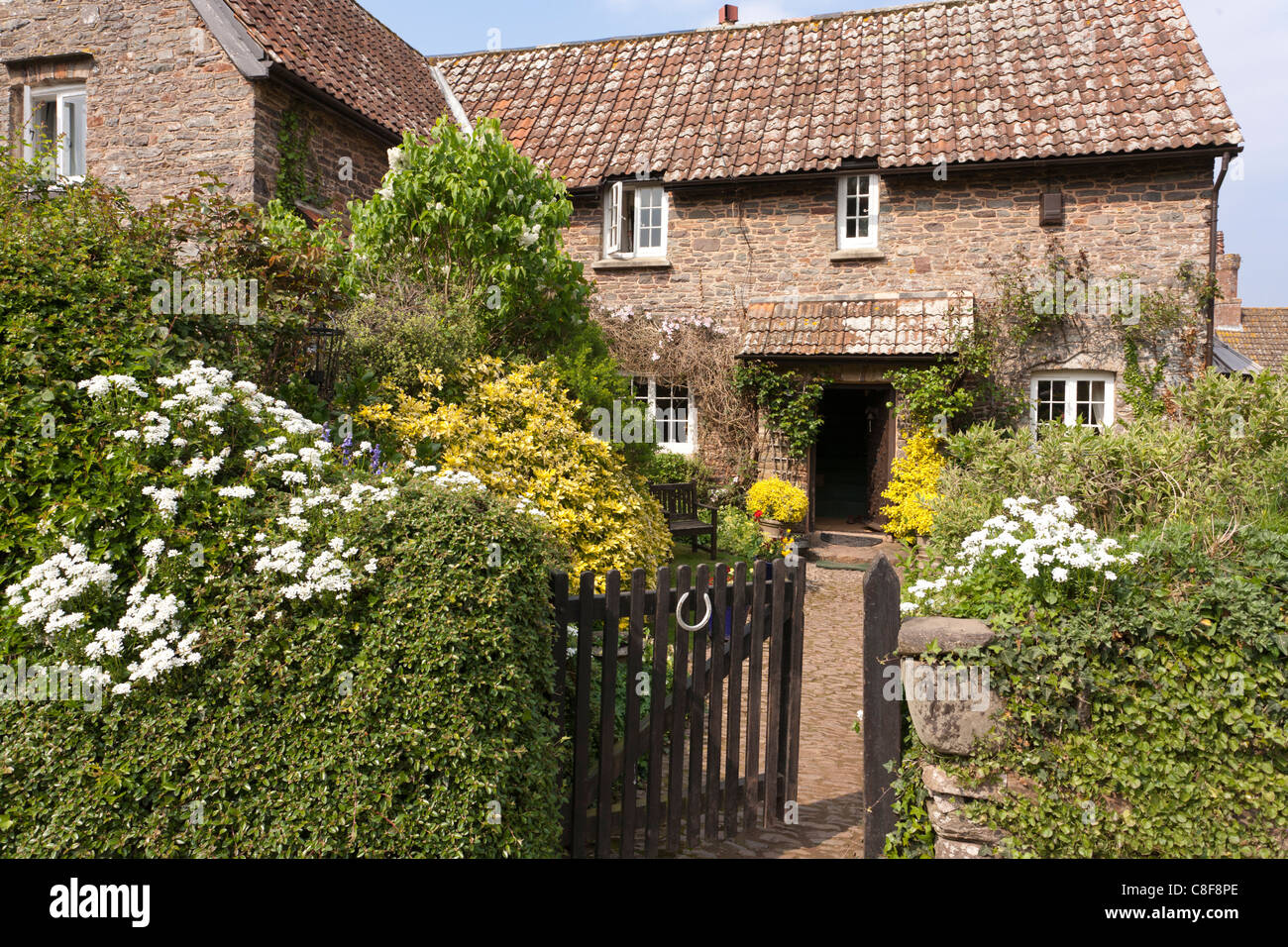A typical Exmoor cottage in the village of Stock Photo Alamy