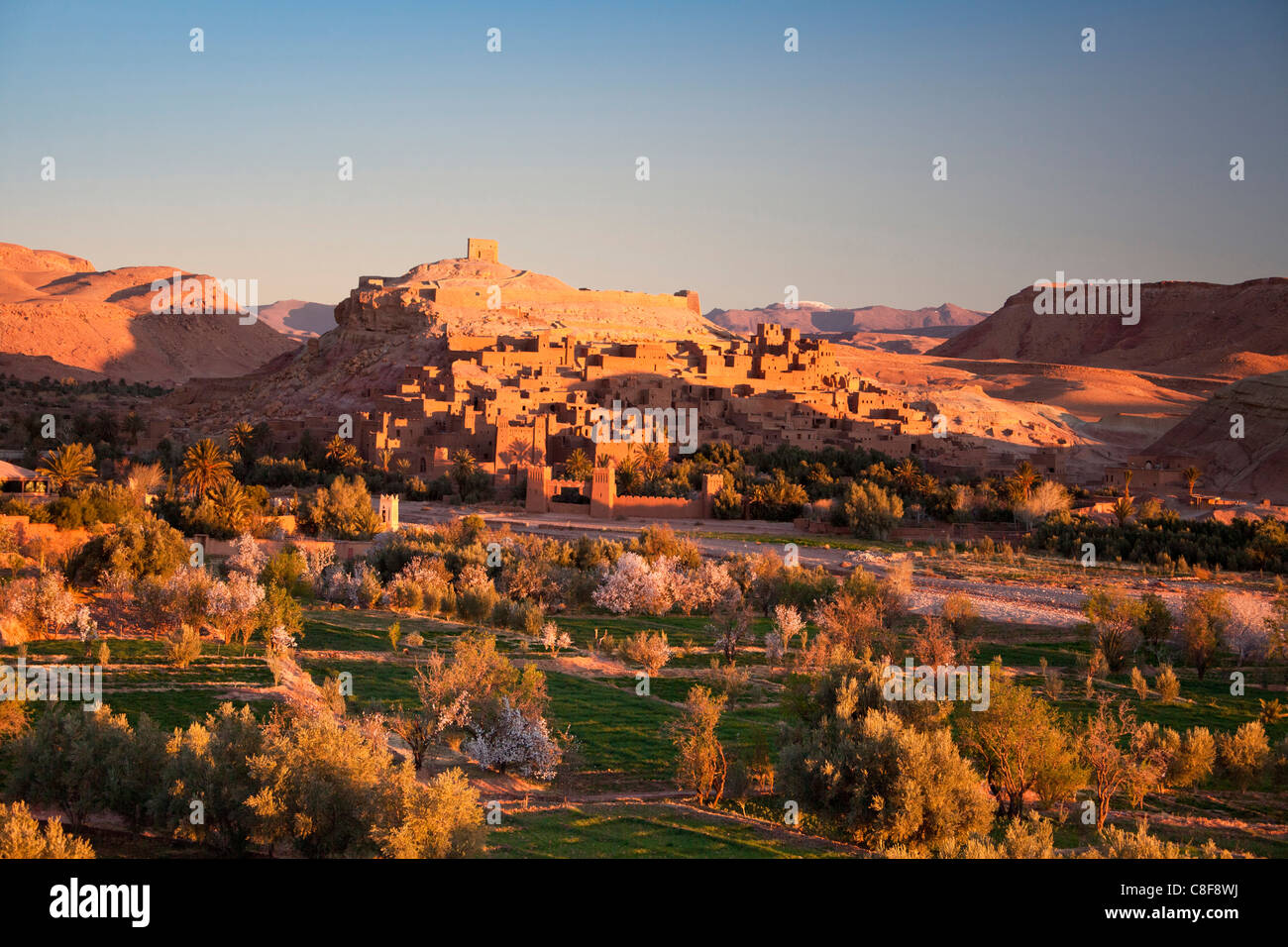 Morocco, North Africa, Africa, Southern Morocco, atlas, mountains, mountains, Ait Ben Haddou, Kasbah, world cultural heritage, v Stock Photo