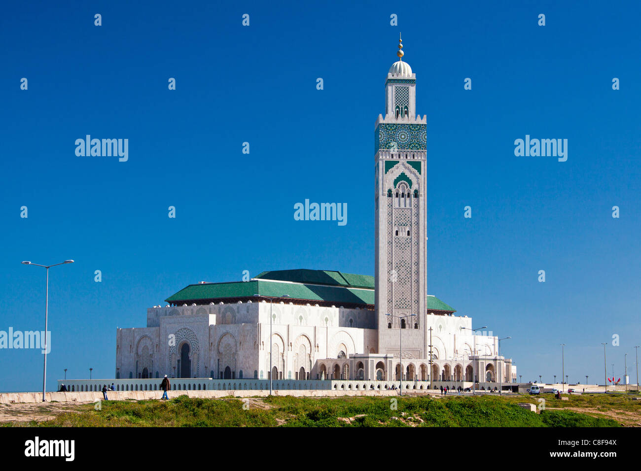 Morocco, North Africa, Africa, Casablanca, Hassan II, mosque, highest, top, minaret, 210 ms Stock Photo
