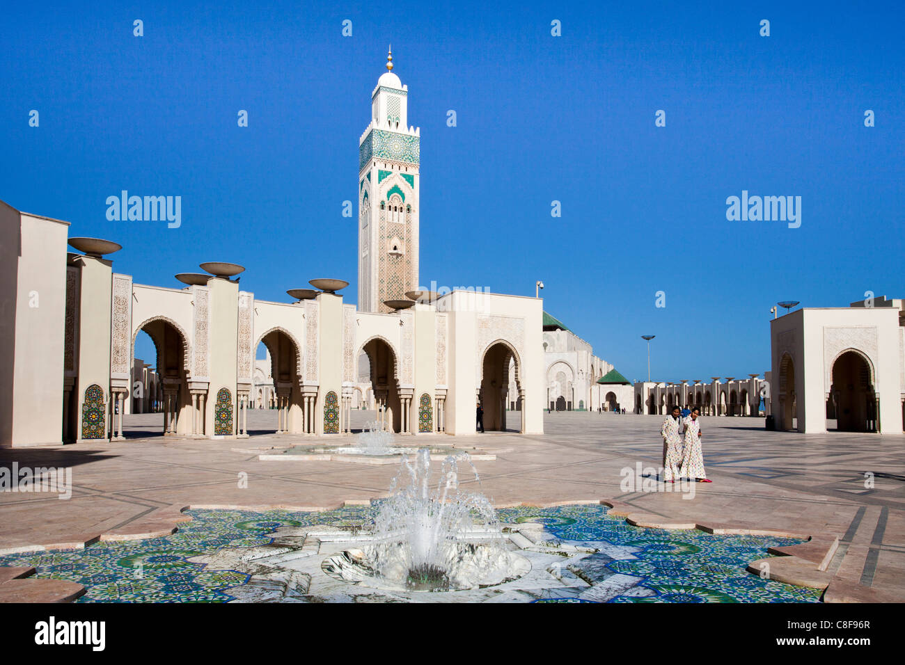 Morocco, North Africa, Africa, Casablanca, Hassan II, mosque, highest, top, minaret, 210 ms Stock Photo