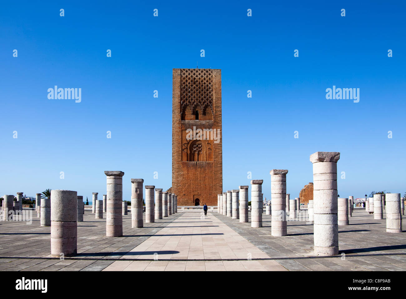 Morocco, North Africa, Africa, Rabat, Hassan II, tower, rook, columns Stock Photo