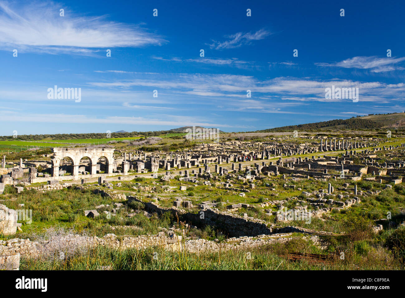 Morocco, North Africa, Africa, Roman, ruins, Voulibilis, antiquity, ancient world, Stock Photo