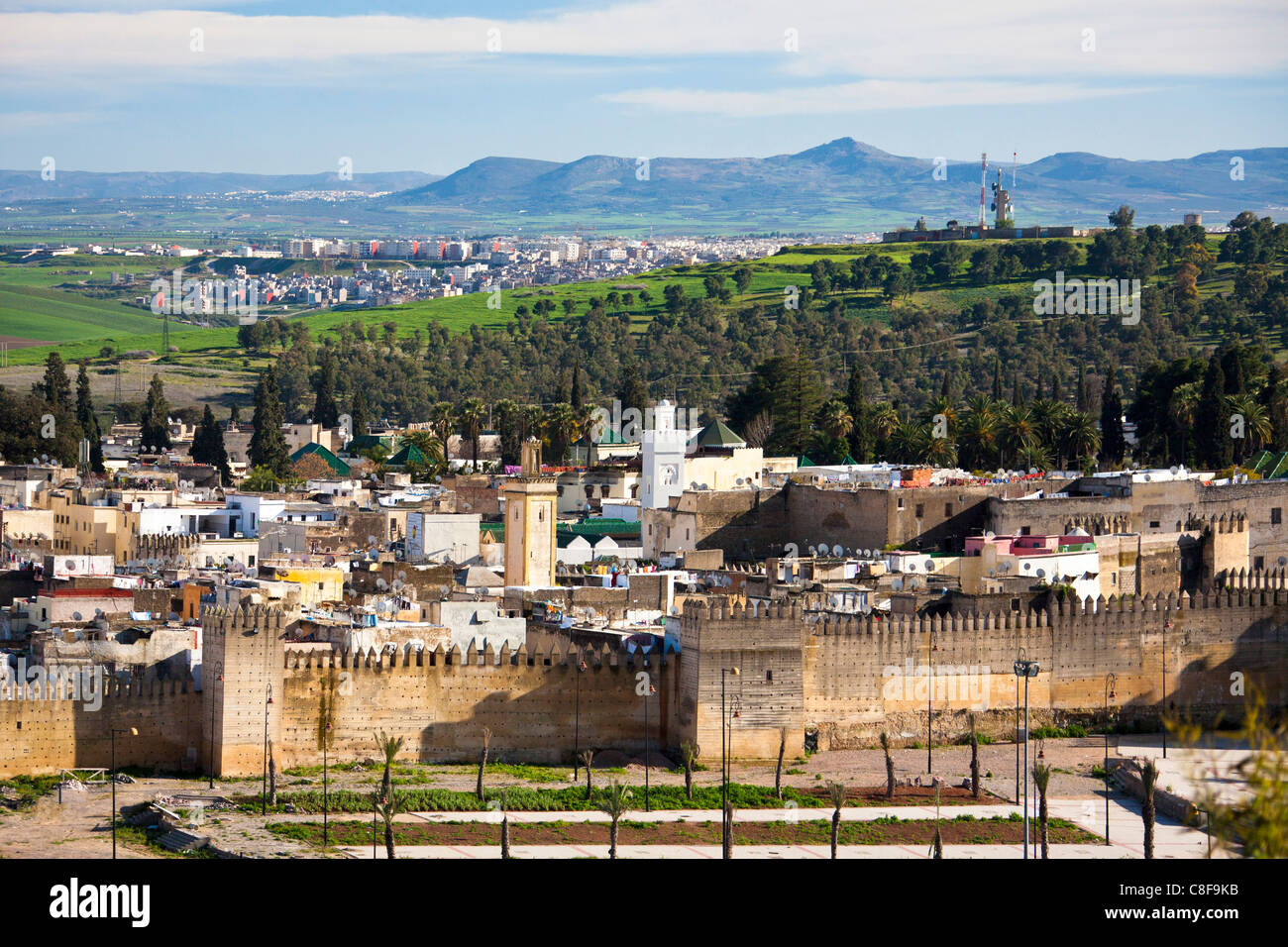 Morocco, North Africa, Africa, fez, Fez, fez El Jdid, town wall, wall Stock Photo