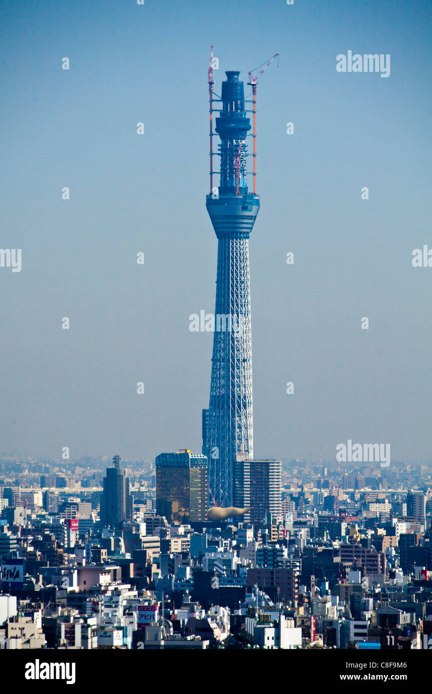 Tokyo, city, Japan, November, Asia, Telecomunications Tower, Tokyo, tower, rook, radio tower, Skyline, town, city, overview Stock Photo