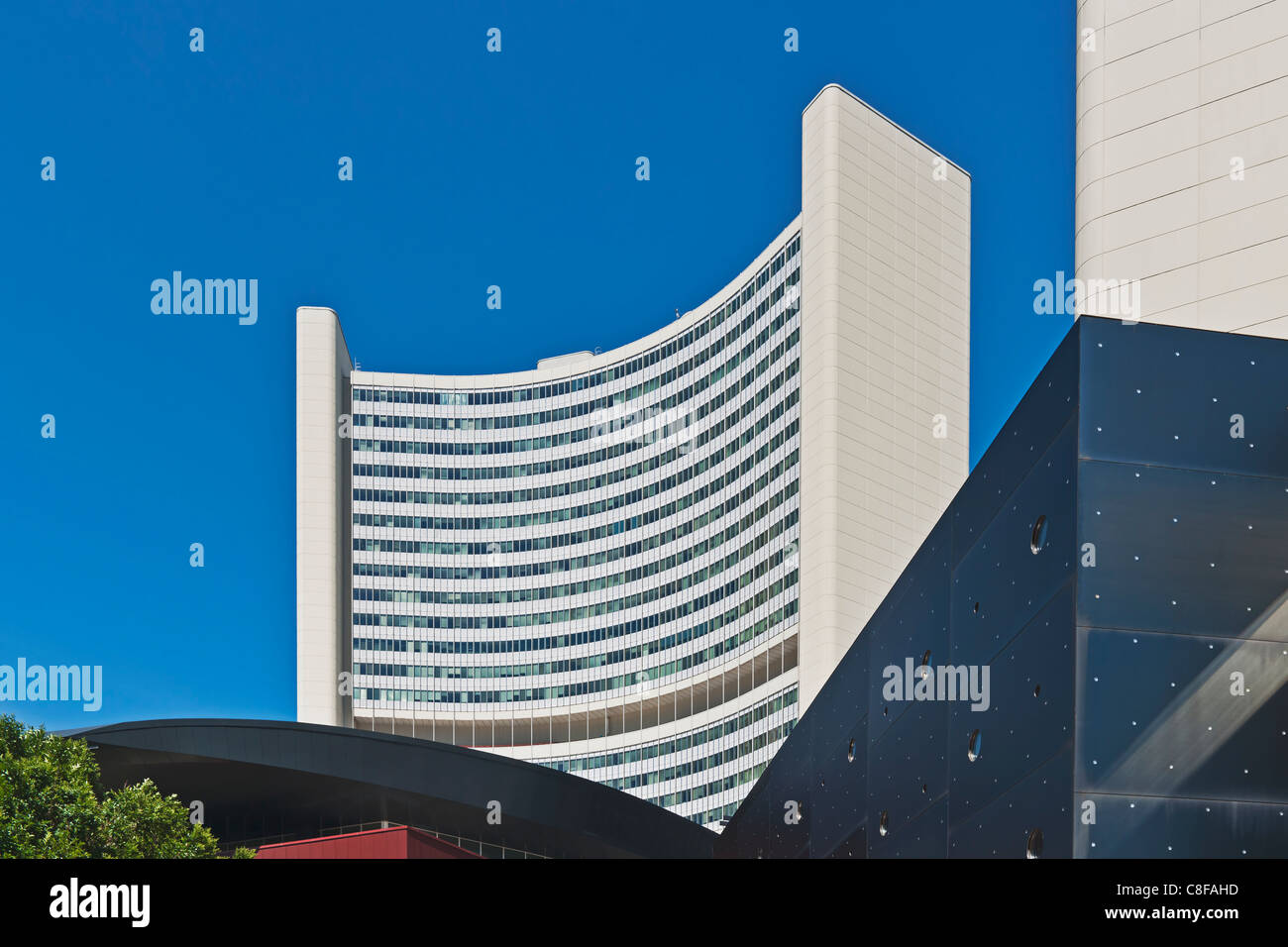 Building of the International Atomic Energy Agency in Vienna International Center (VIC), commonly known as UNO City Austria Stock Photo