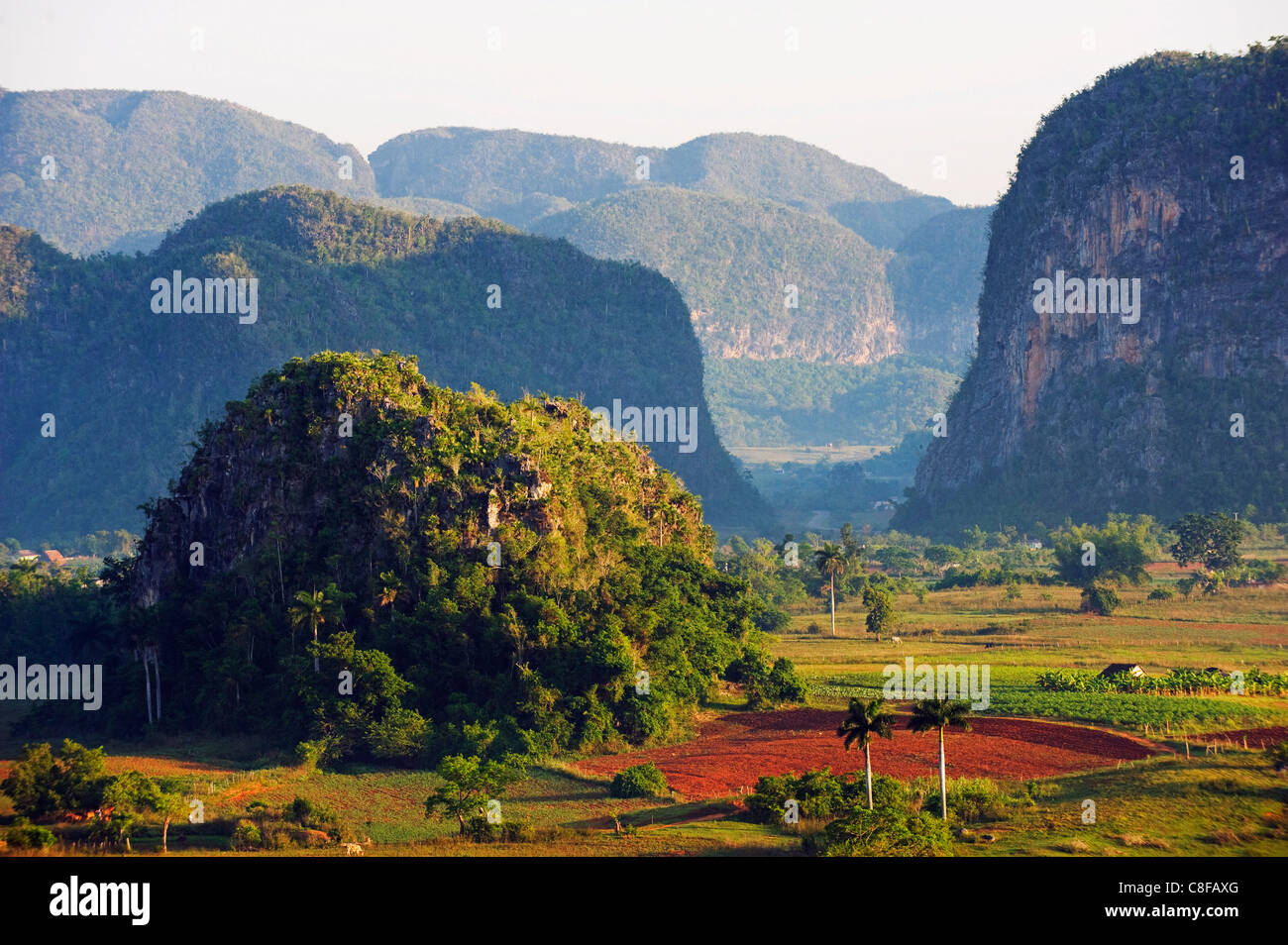 Mountains in the Vinales Valley, UNESCO World Heritage Site, Cuba, West Indies, Caribbean, Central America Stock Photo