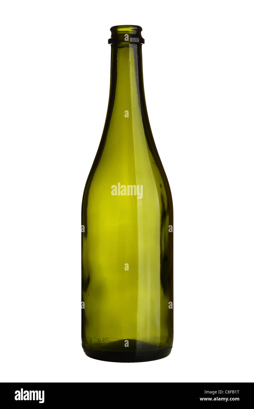 Empty wine bottle isolated over white background Stock Photo - Alamy