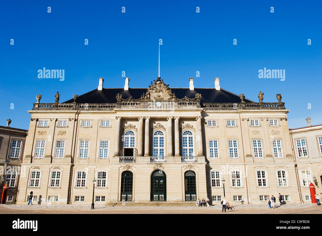 Amalienborg Palace, home of the royal family, Copenhagen, Denmark, Scandinavia Stock Photo