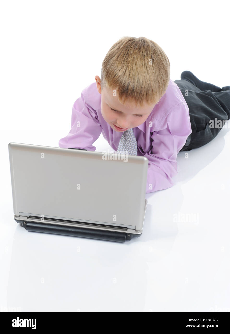 boy with a laptop. Stock Photo