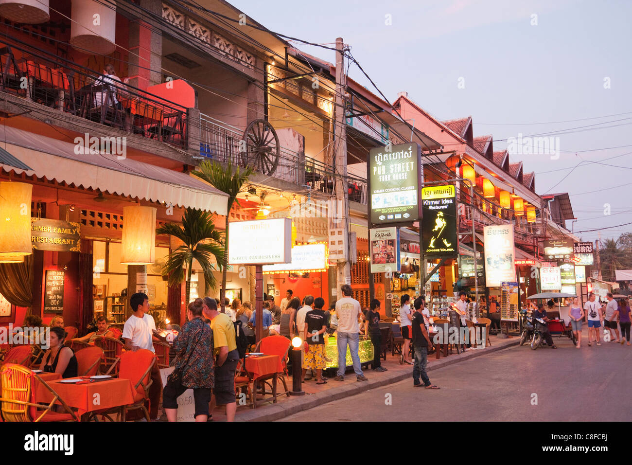 Asia, Cambodia, Siem Reap, Pub Street, Restaurant, Restaurants, Cafe, Cafes, Outdoor Cafe