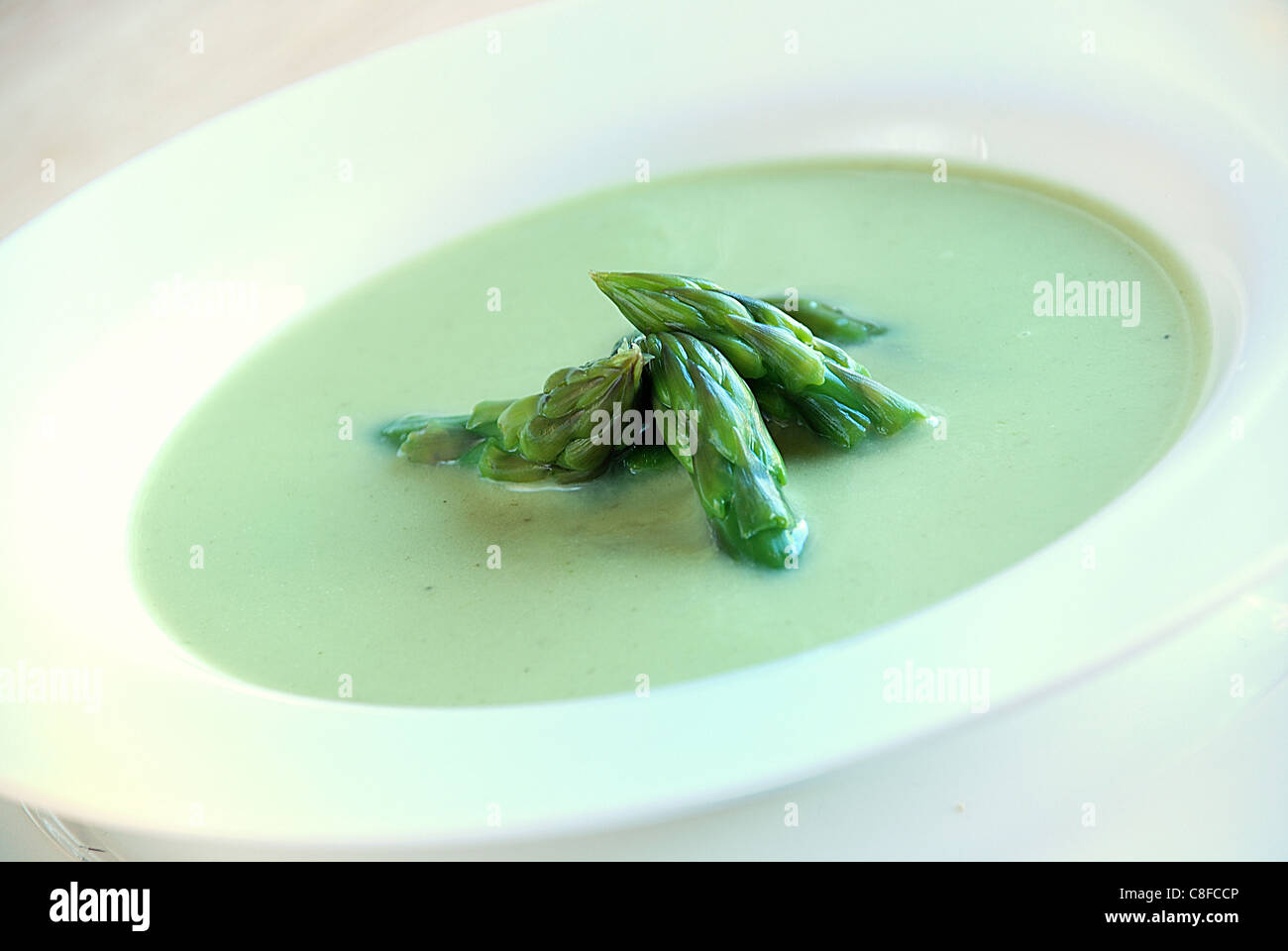 Green asparagus soup Stock Photo Alamy