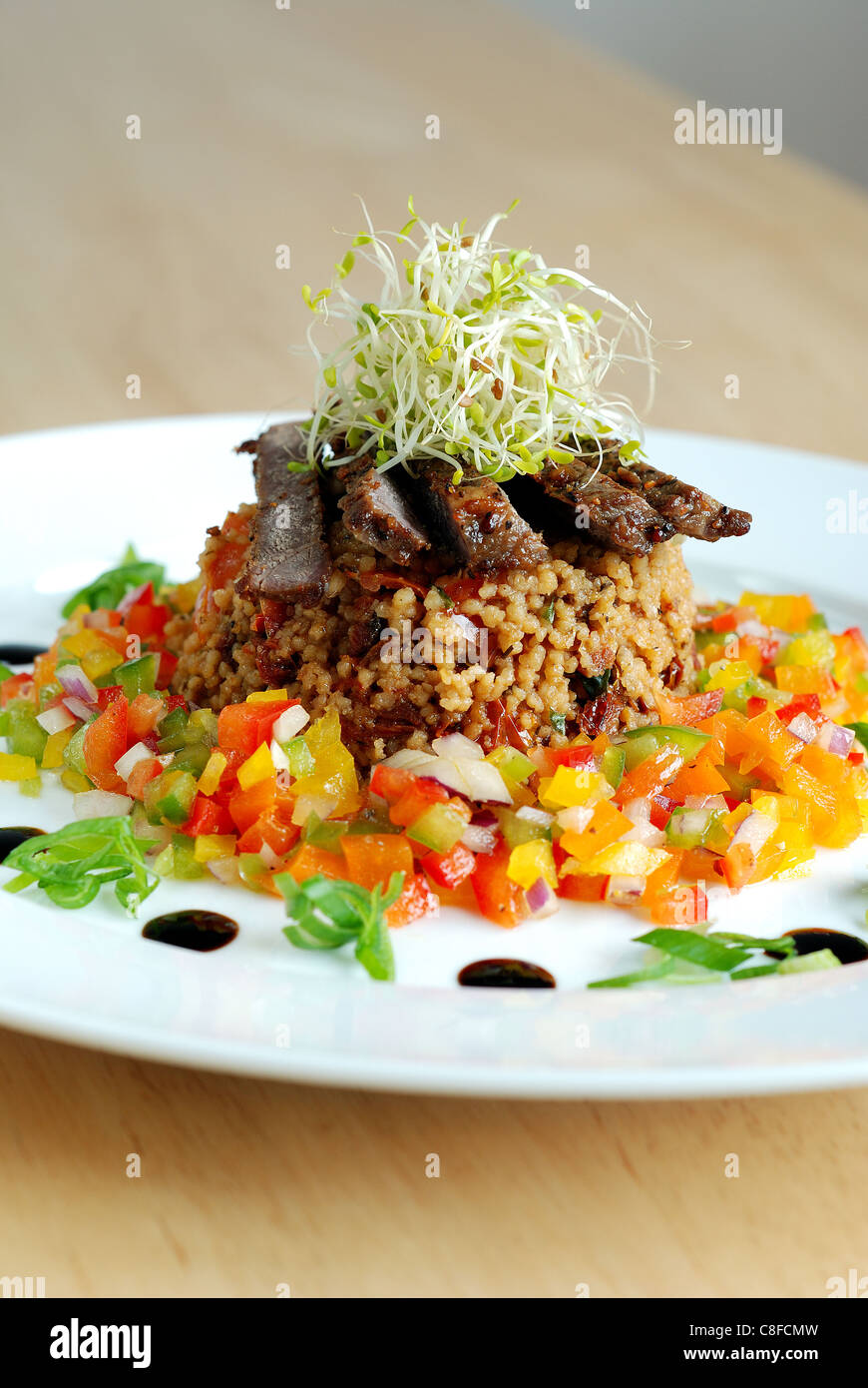 Beef and cous cous salad Stock Photo