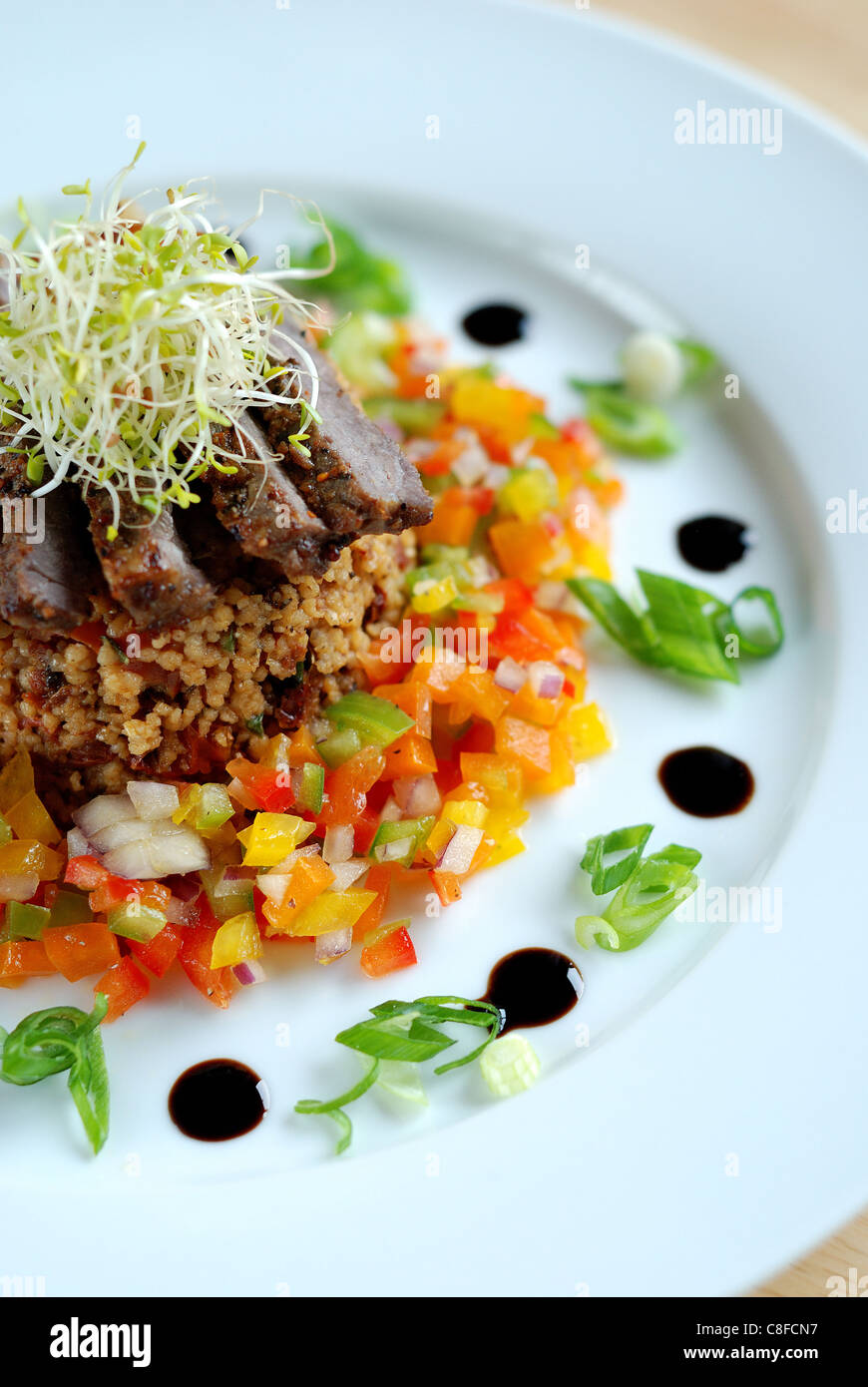 Beef and cous cous salad Stock Photo