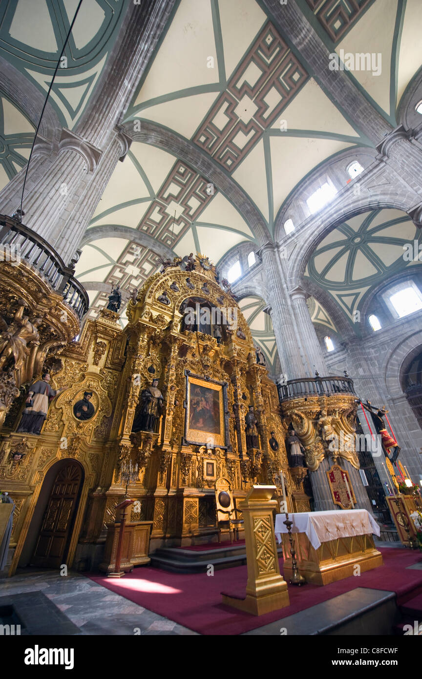 Altar at Cathedral Metropolitana, District Federal, Mexico City, Mexico Stock Photo