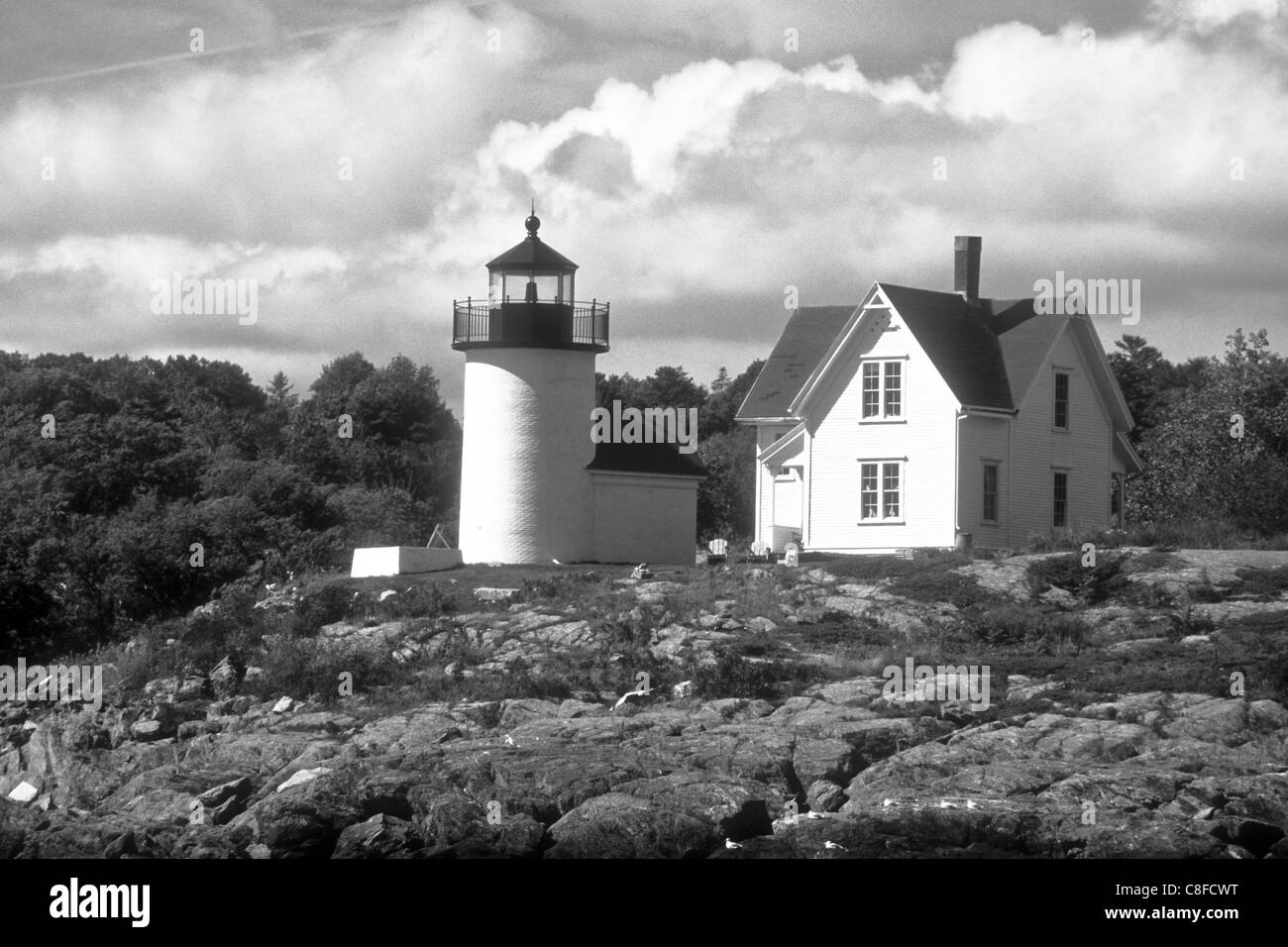 Curtis Island Lighthouse located in Camden, Maine Stock Photo