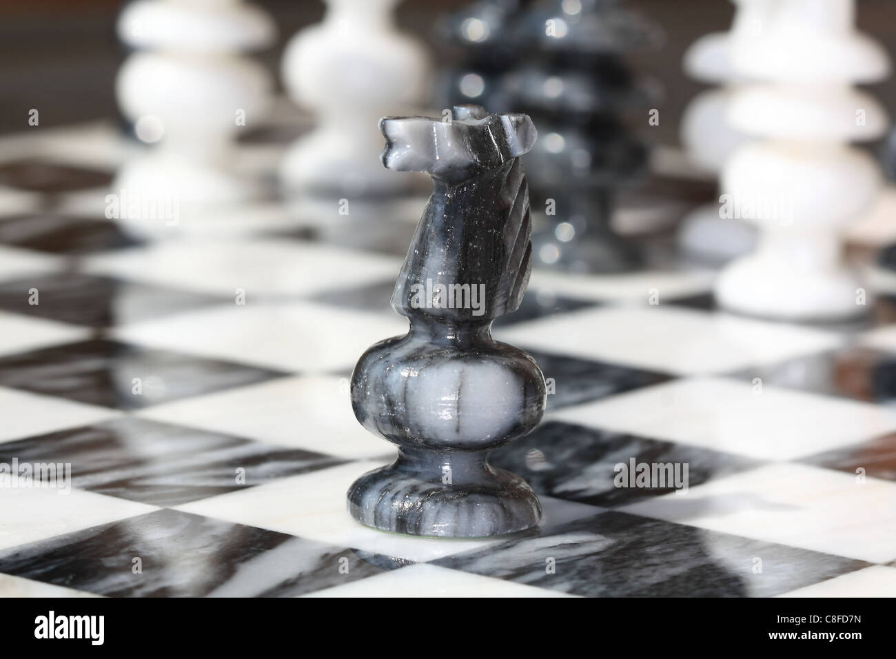 Emphasis On Knight Chess Piece Yellow Stock Photo 1320925034