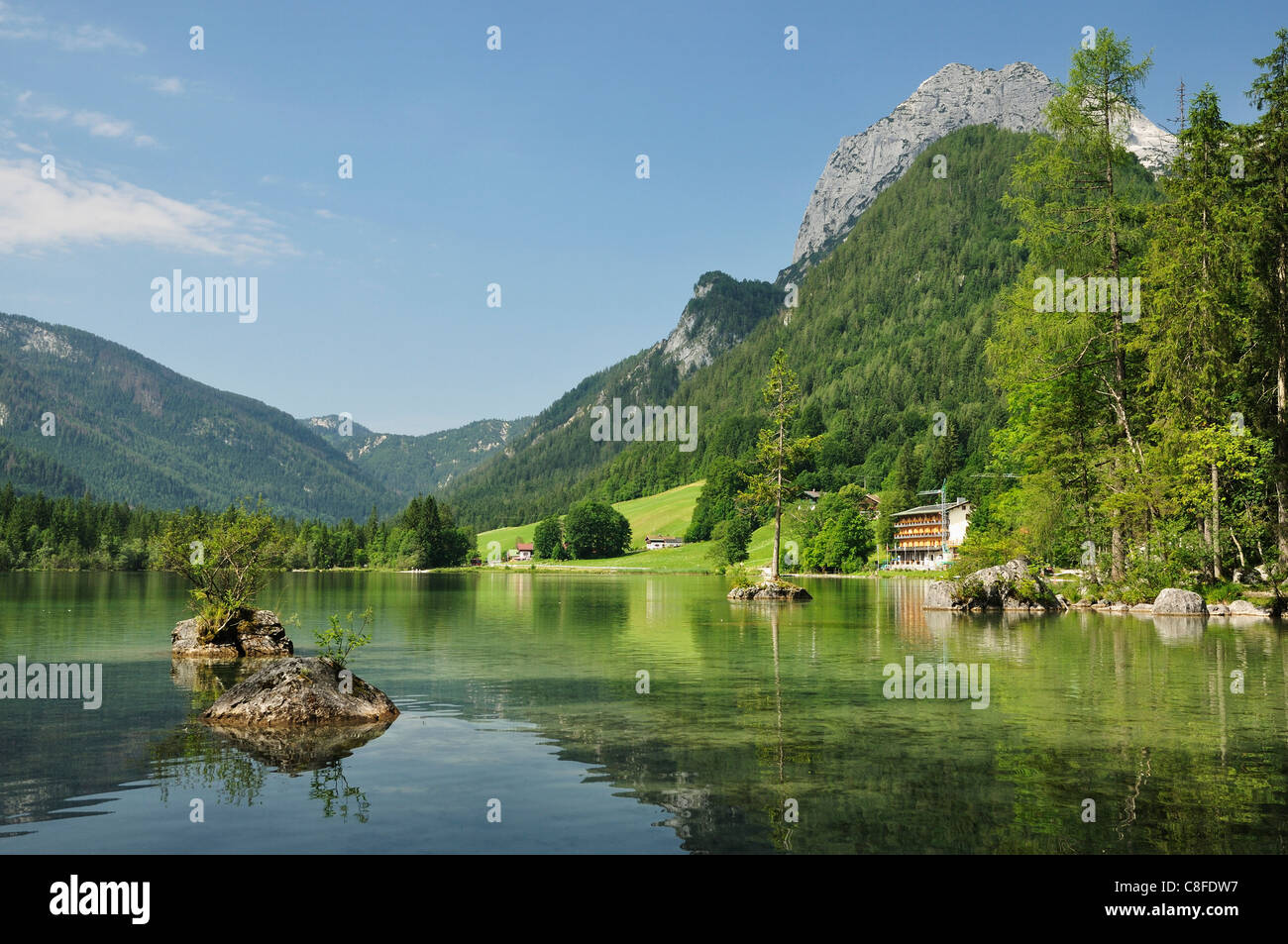 Hintersee and Reiteralpe, Berchtesgadener Land, Bavaria, Germany Stock Photo