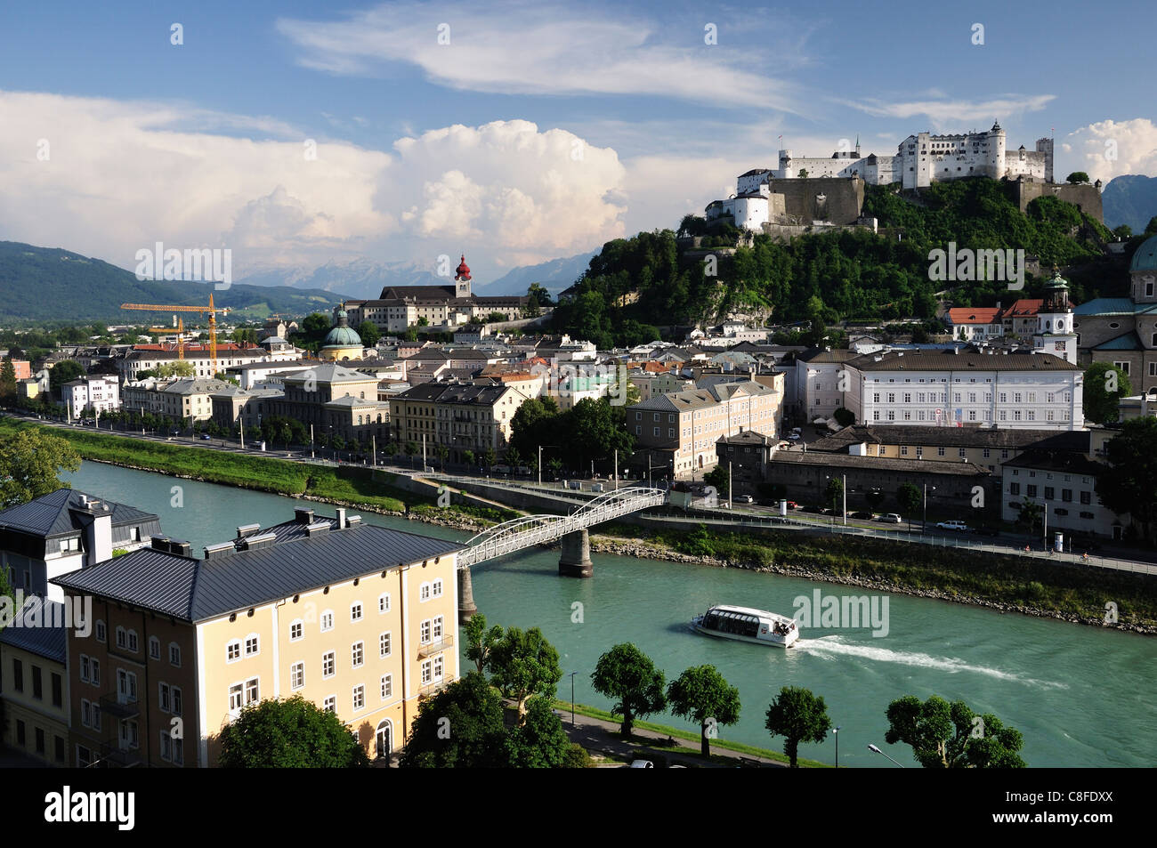 View of Gaisberg and Kapuzinerberg, Salzburg, Austro-Hungary