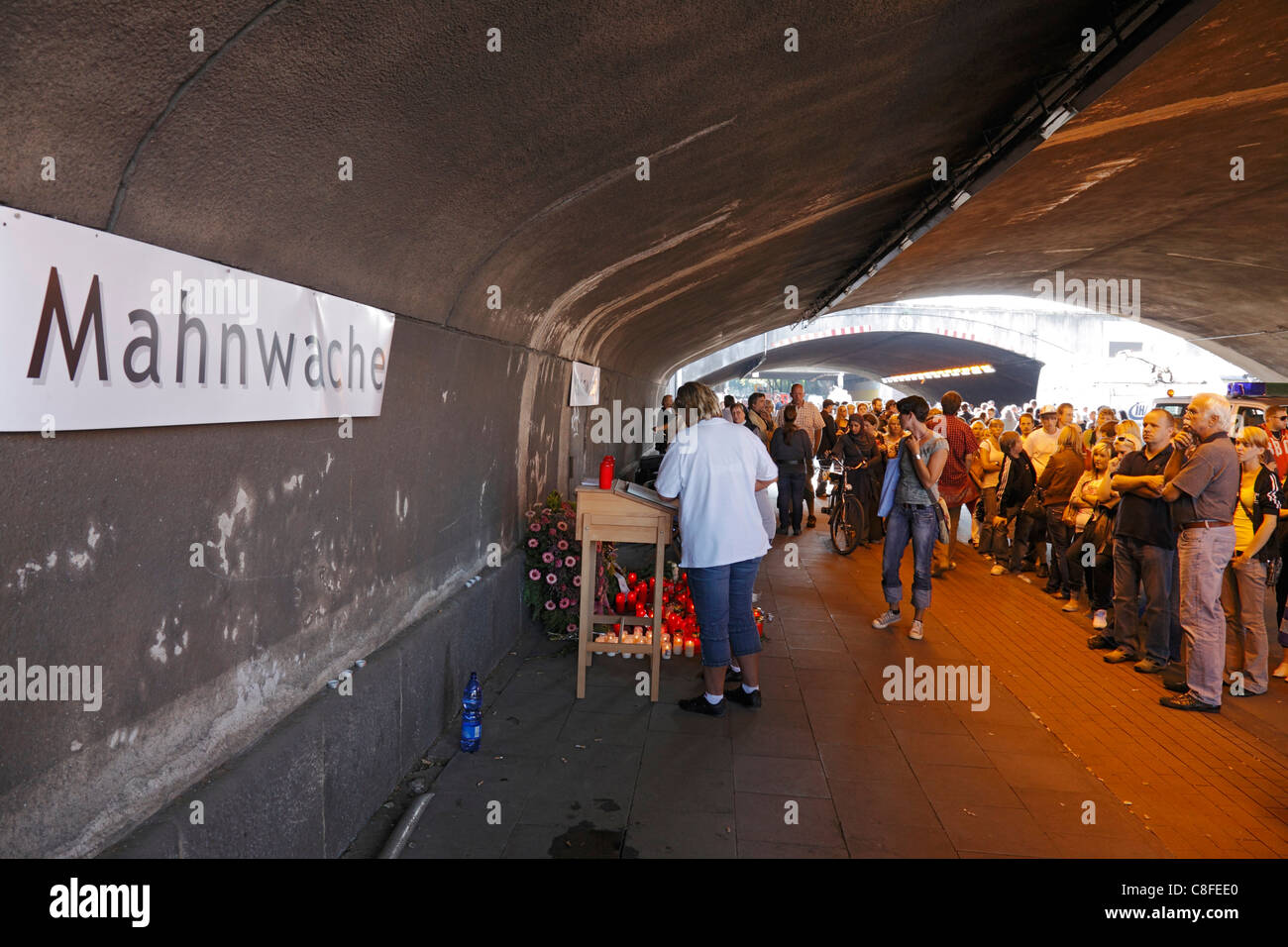Disaster, Catastrophe, misfortune, accident, Love Parade, 2010, Duisburg, tunnel, freight depot, Germany, Europe, Lower Rhine, R Stock Photo