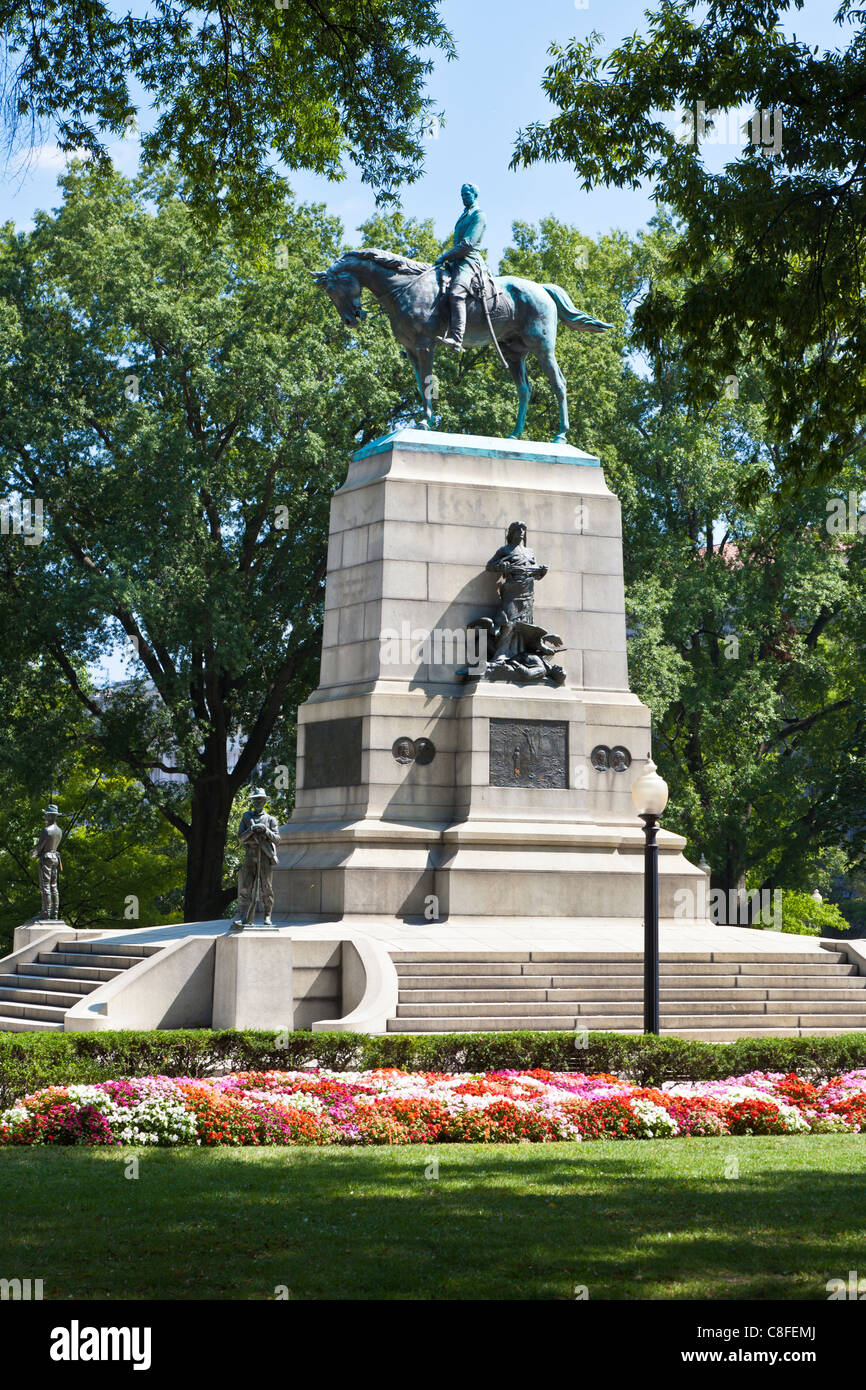 William Tecumseh Sherman monument in Sherman Square in Washington DC Stock Photo