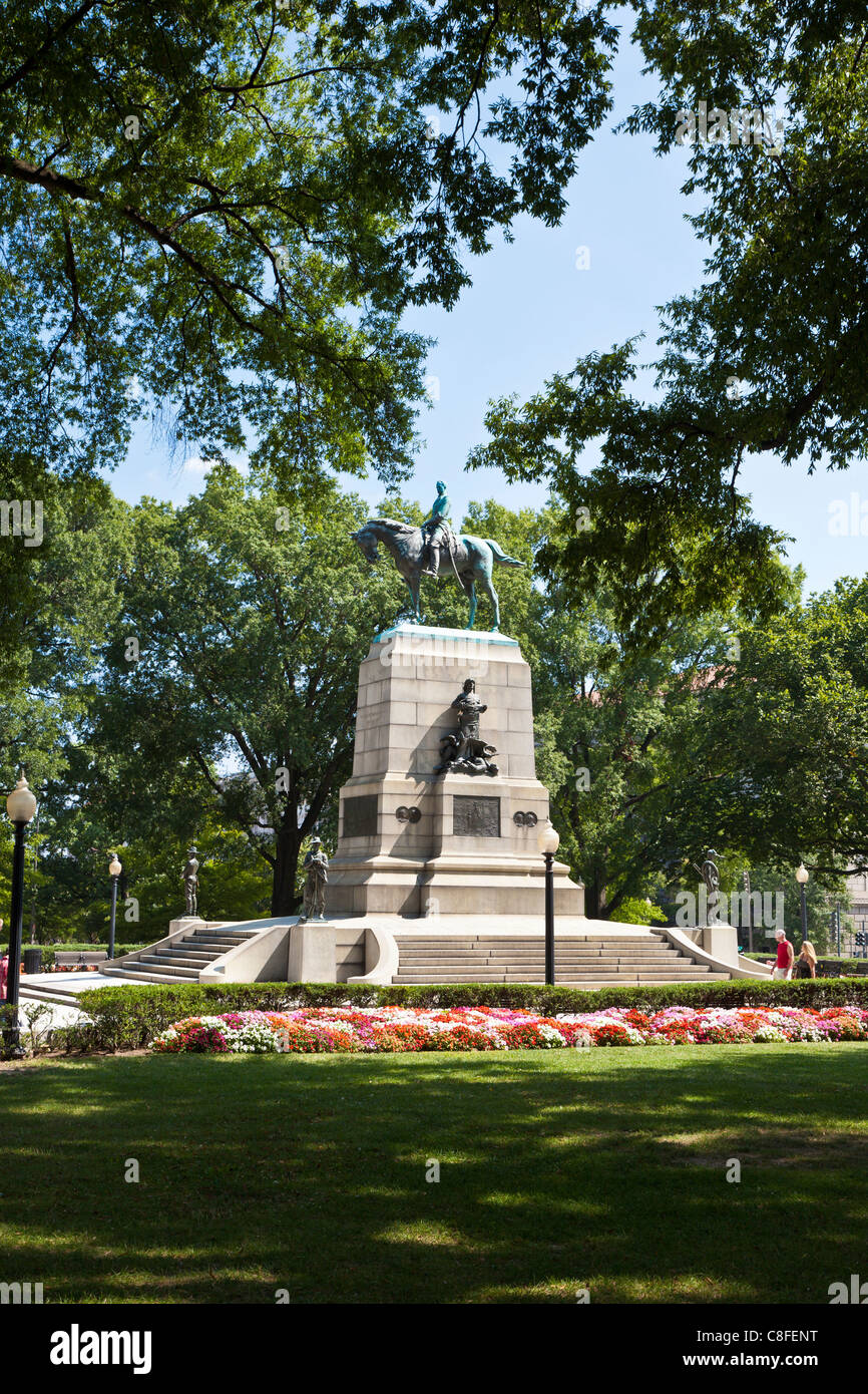 William Tecumseh Sherman monument in Sherman Square in Washington DC Stock Photo