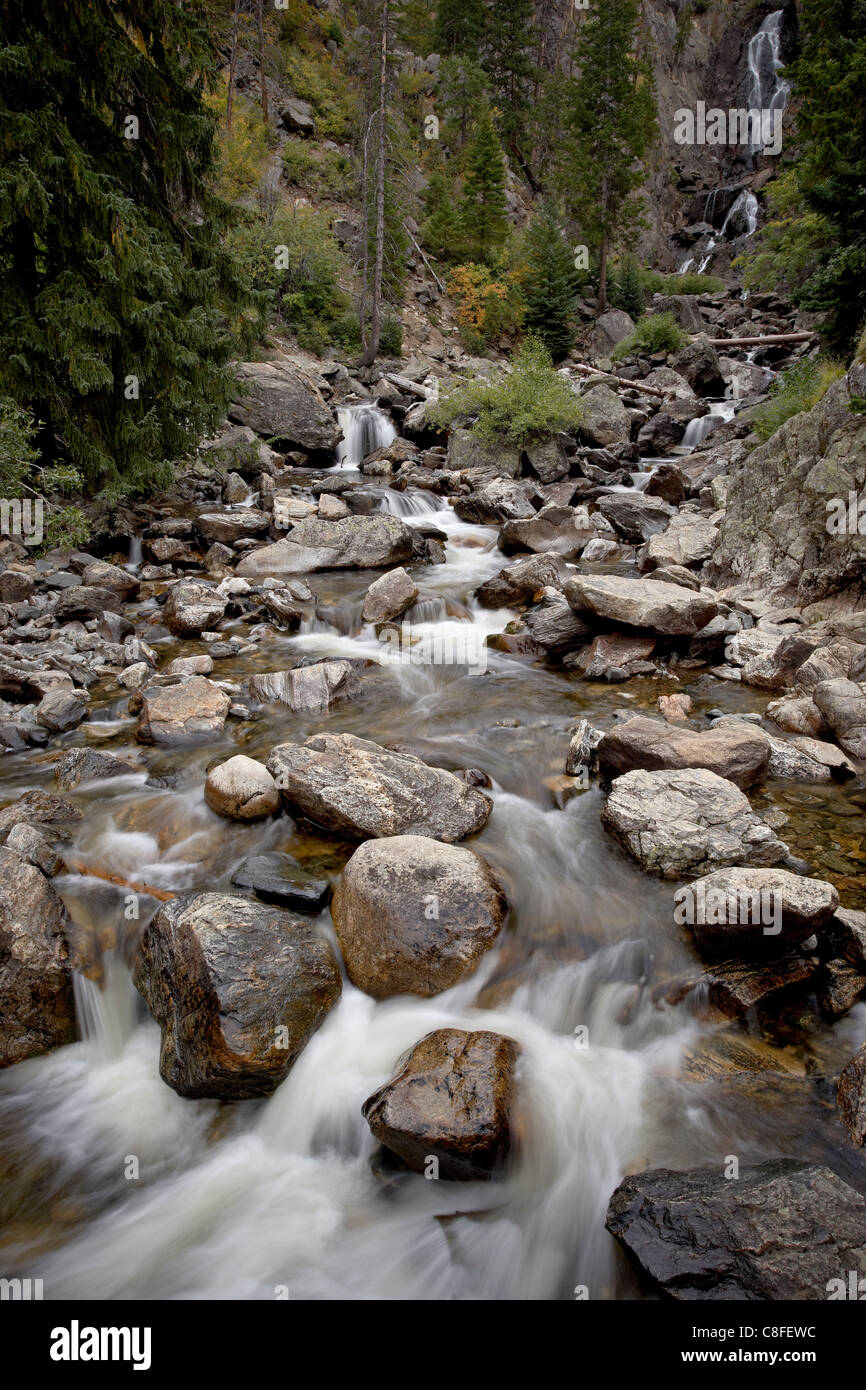 Fish Creek Falls and cascades, Routt National Forest, Colorado, United 