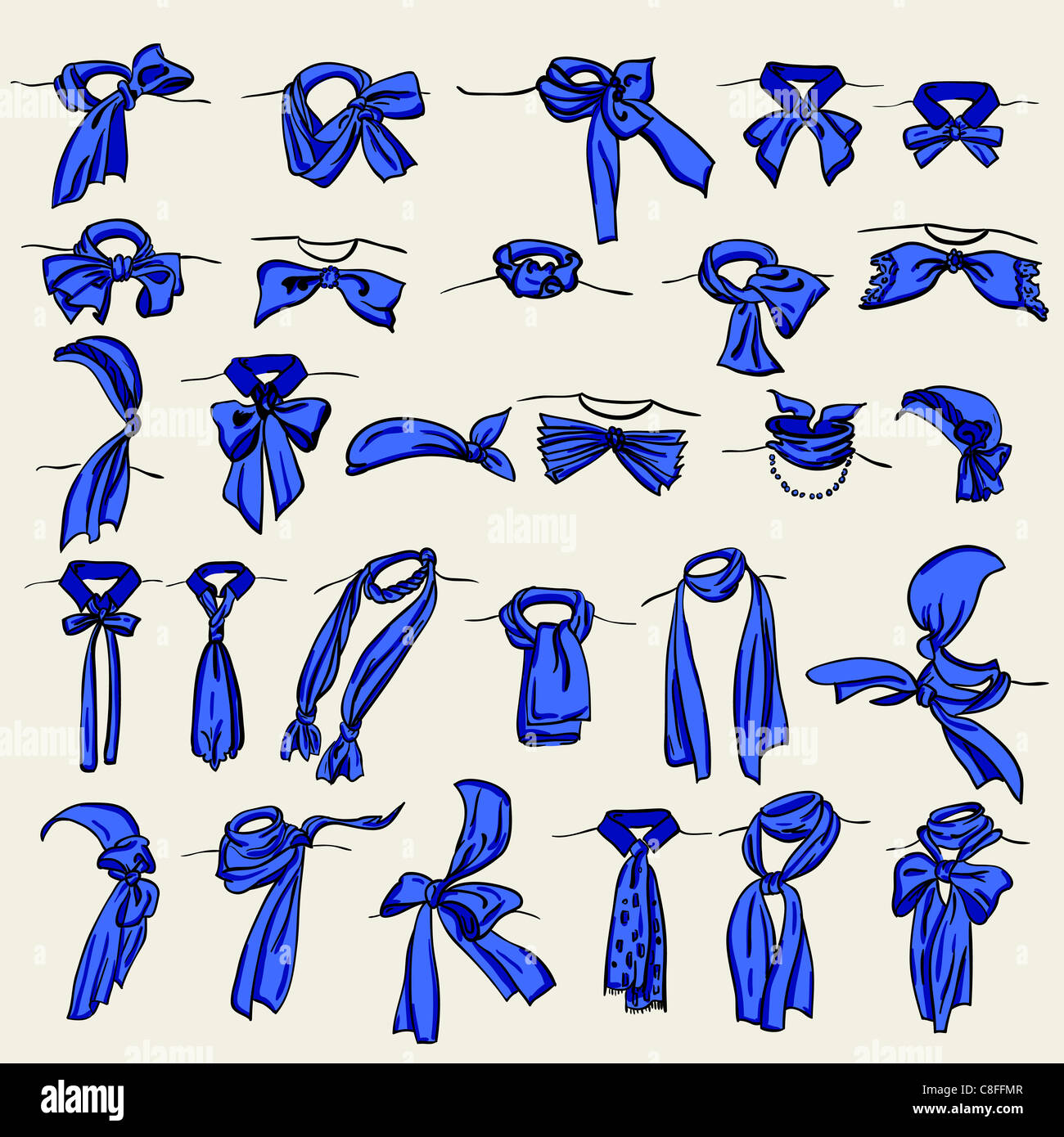 set of different neckerchiefs tied in different ways Stock Photo Alamy