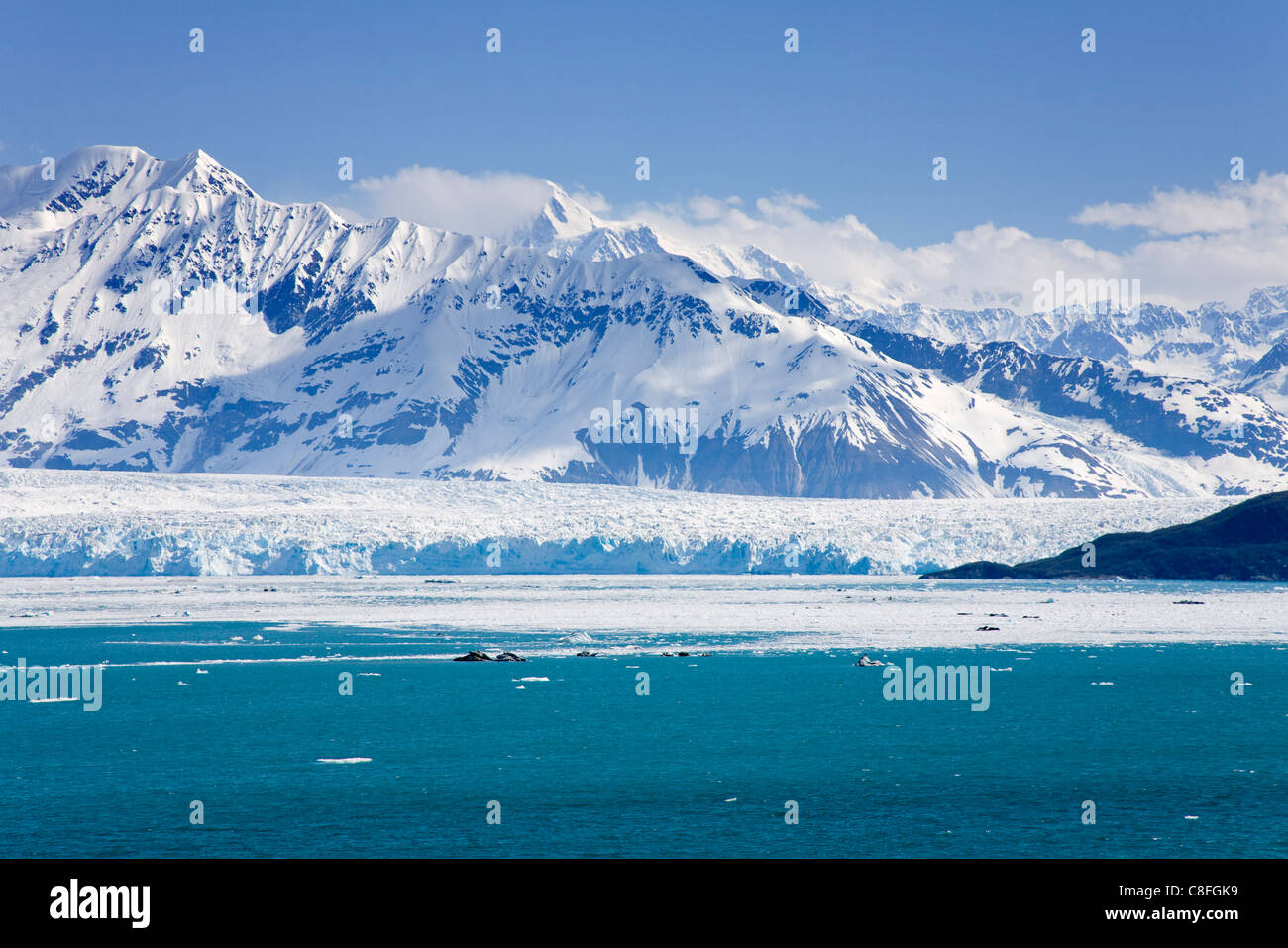 Hubbard Glacier in Yakutat Bay, Gulf of Alaska, Southeast Alaska, United States of America Stock