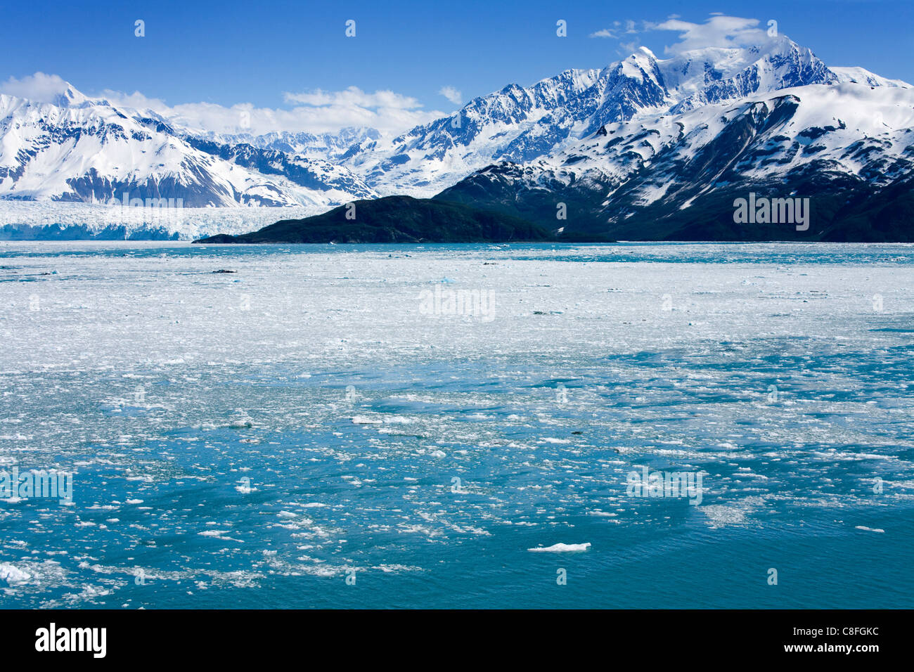 Hubbard Glacier in Yakutat Bay, Gulf of Alaska, Southeast Alaska, United States of America Stock