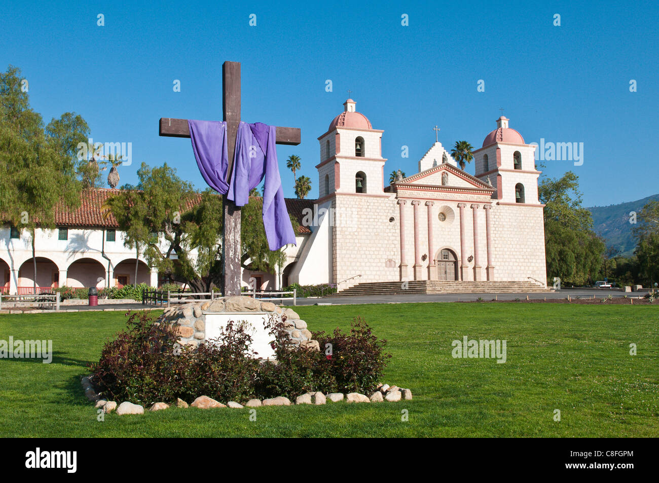 Santa Barbara Mission, Santa Barbara, California, United States of America Stock Photo