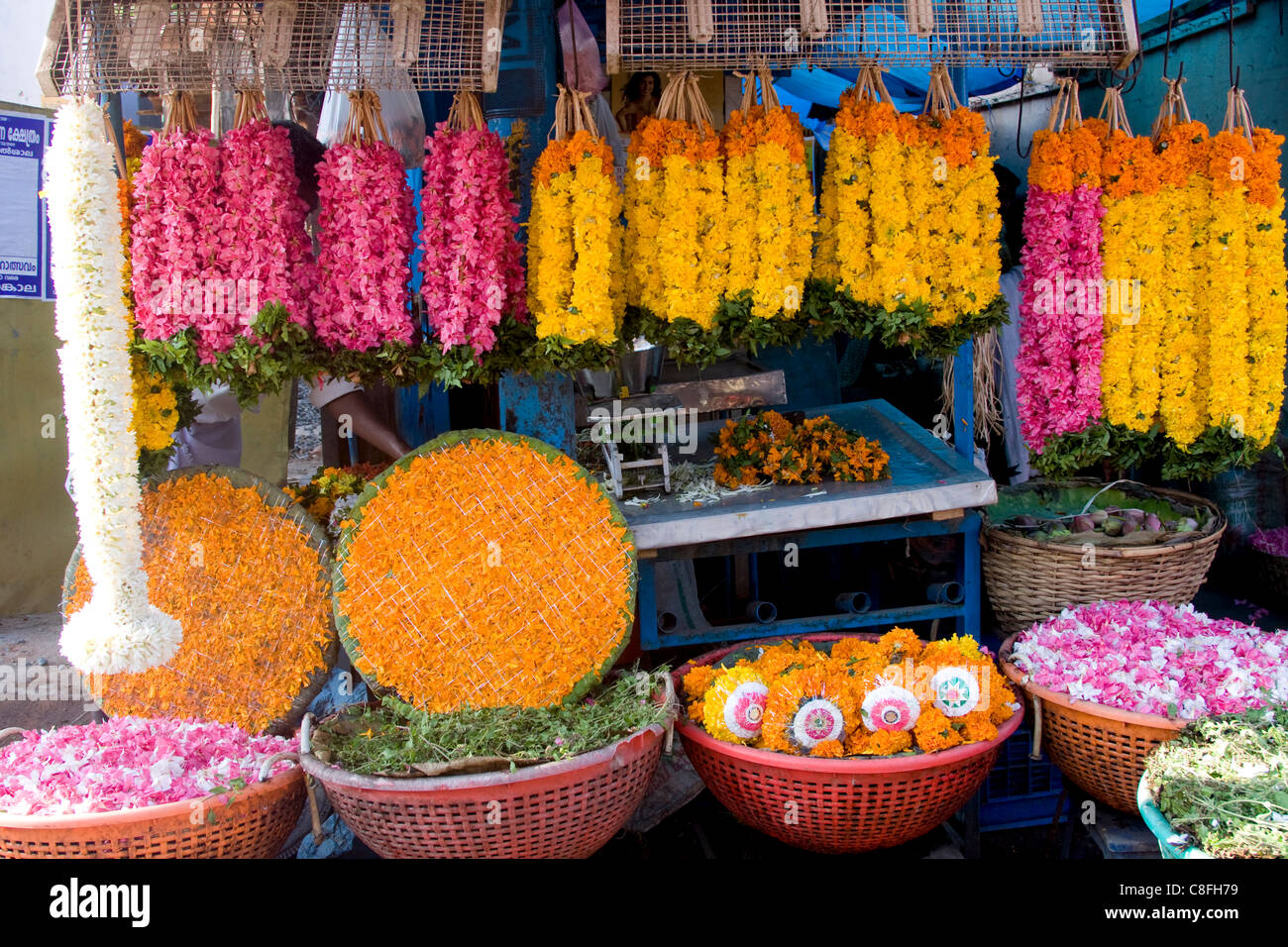 Flower shop, Chalai, Trivandrum, Kerala, India Stock Photo Alamy
