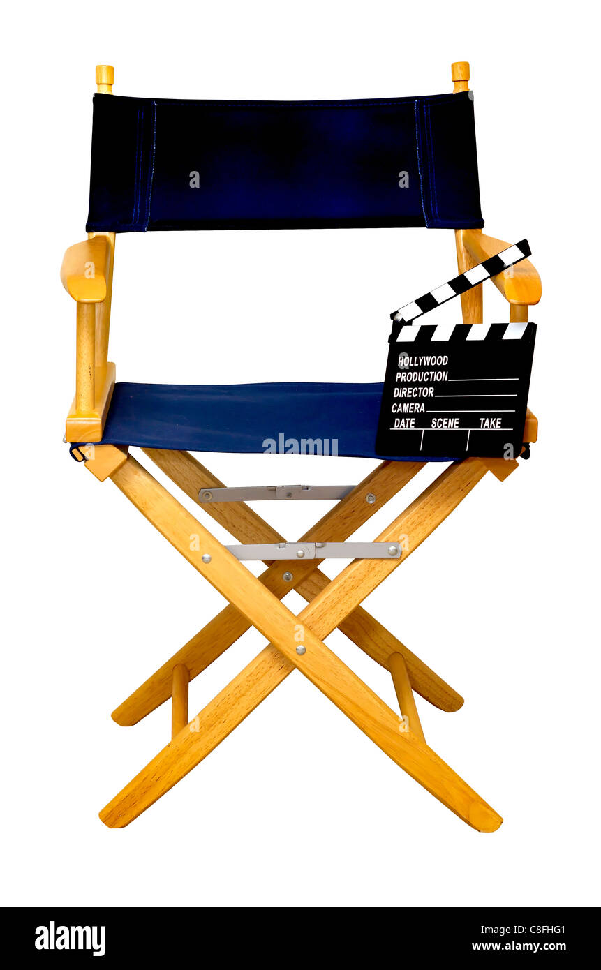 Director's Chair with Clapboard Isolated Stock Photo