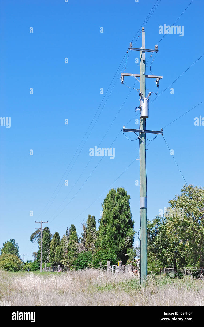 Power pole with 11,000 volts to 240 volt transformer Stock Photo - Alamy