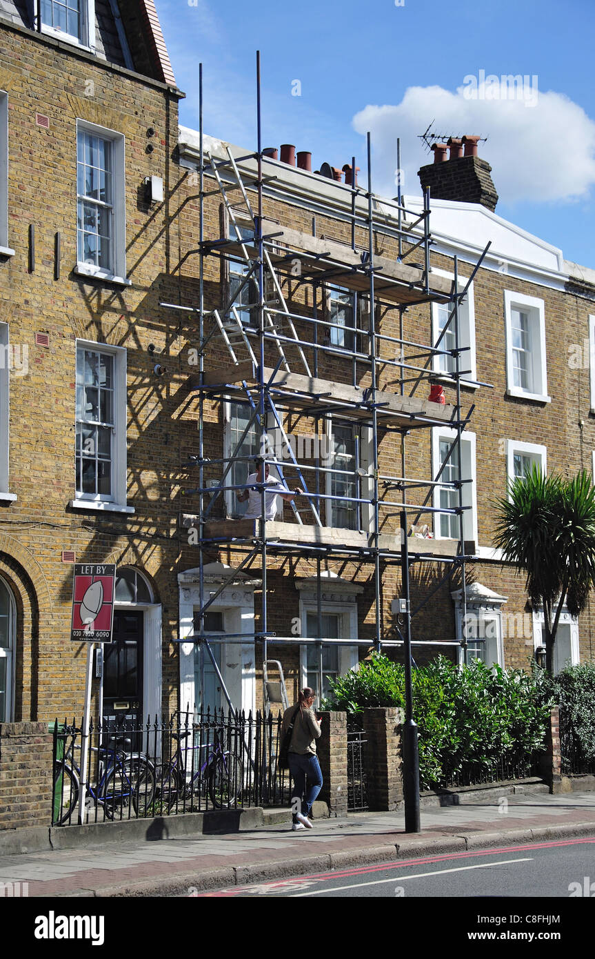 Scaffolding on house, London Borough of Lambeth, London, Greater London, England, United Kingdom Stock Photo