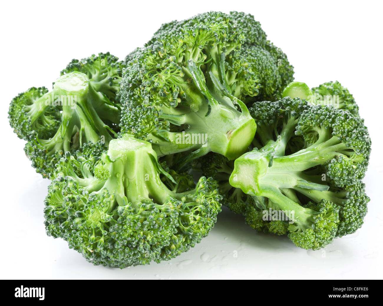 Broccoli on a white background. Stock Photo