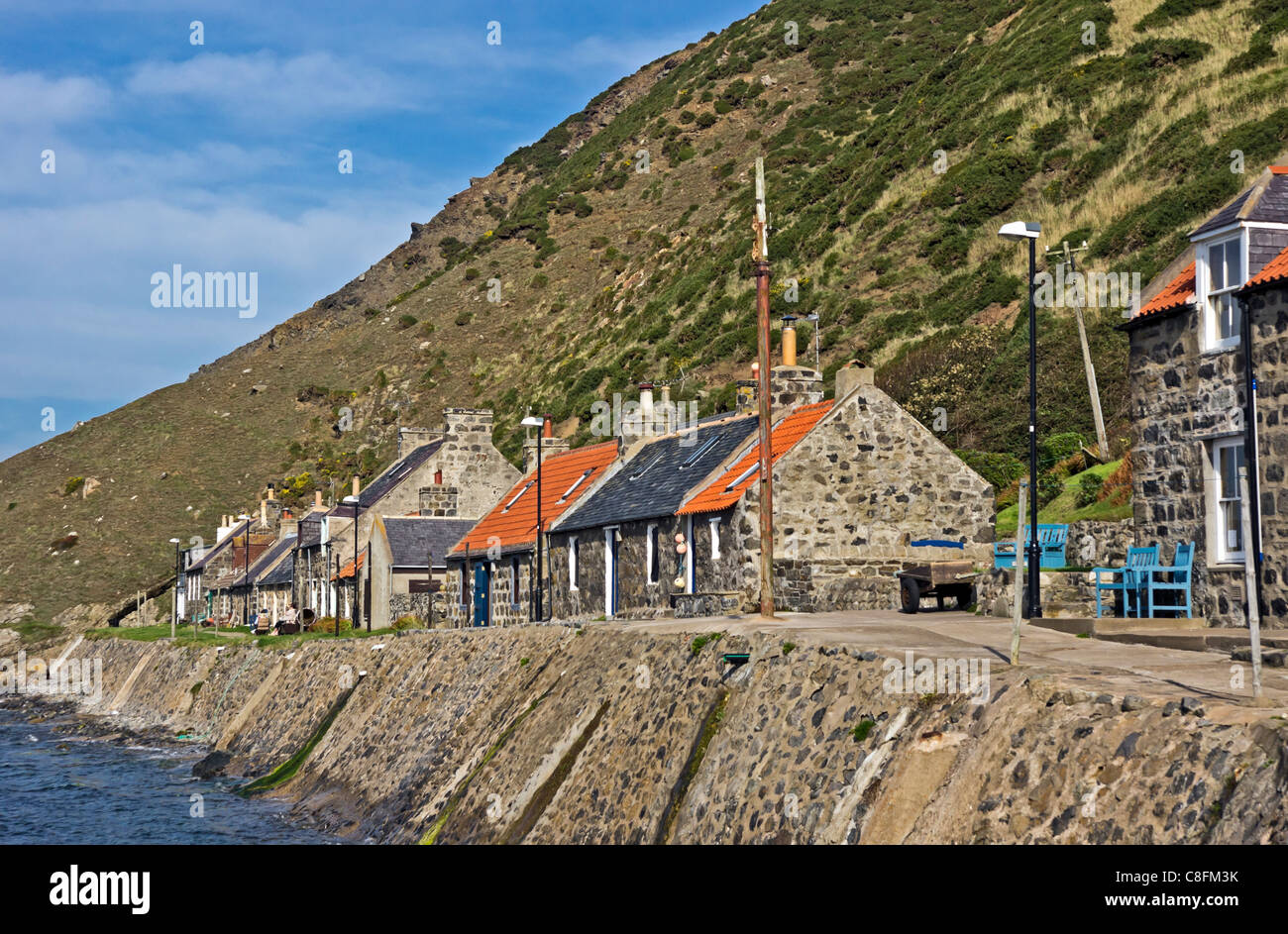 The former fishing village of Crovie in Aberdeenshire Scotland at