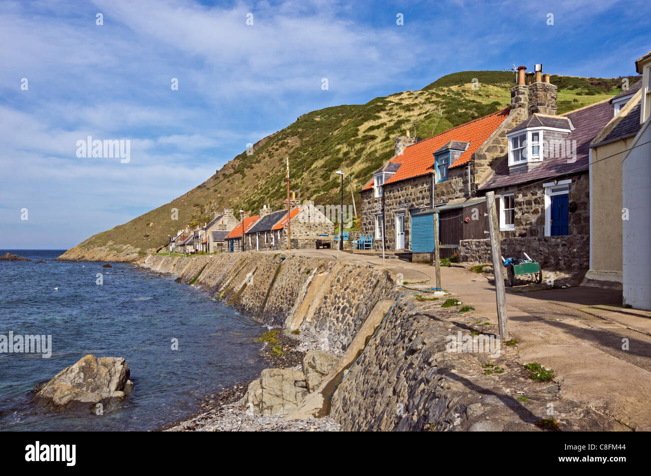 The former fishing village of Crovie in Aberdeenshire Scotland at
