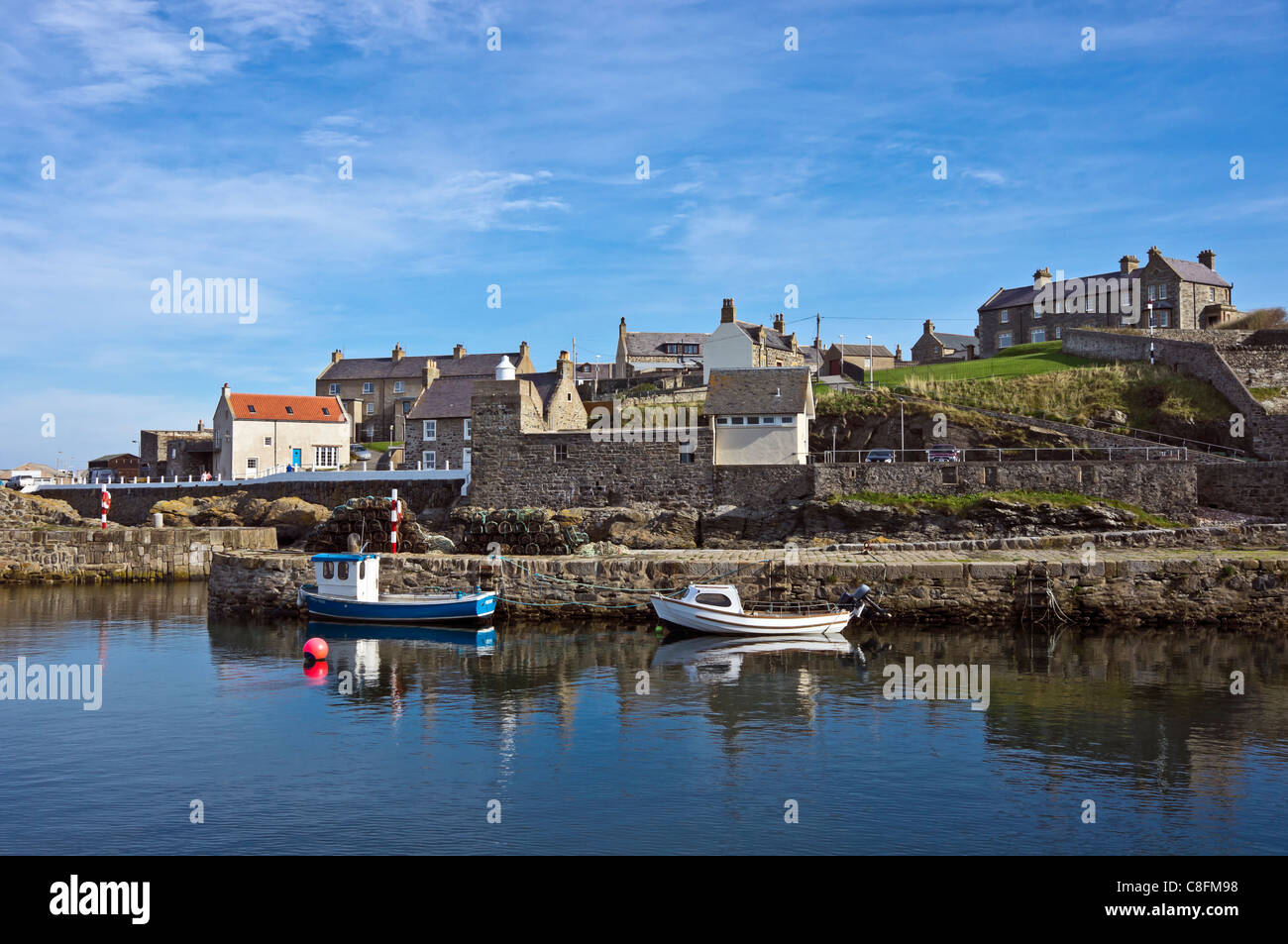 View across the old harbour in Portsoy Aberdeenshire Scotland towards east Stock Photo