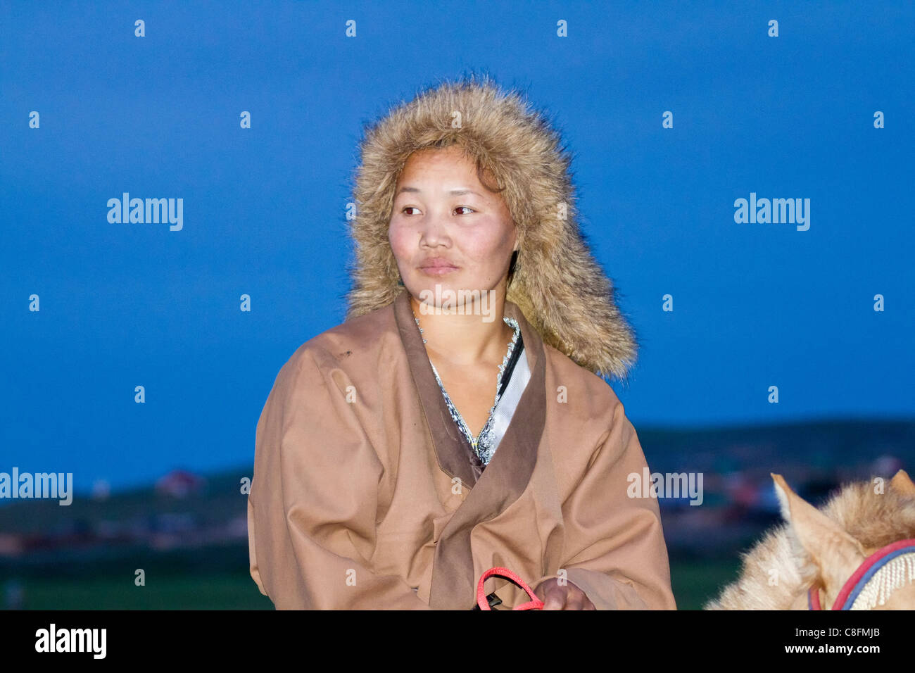 Nomadic Mongolian woman Stock Photo - Alamy