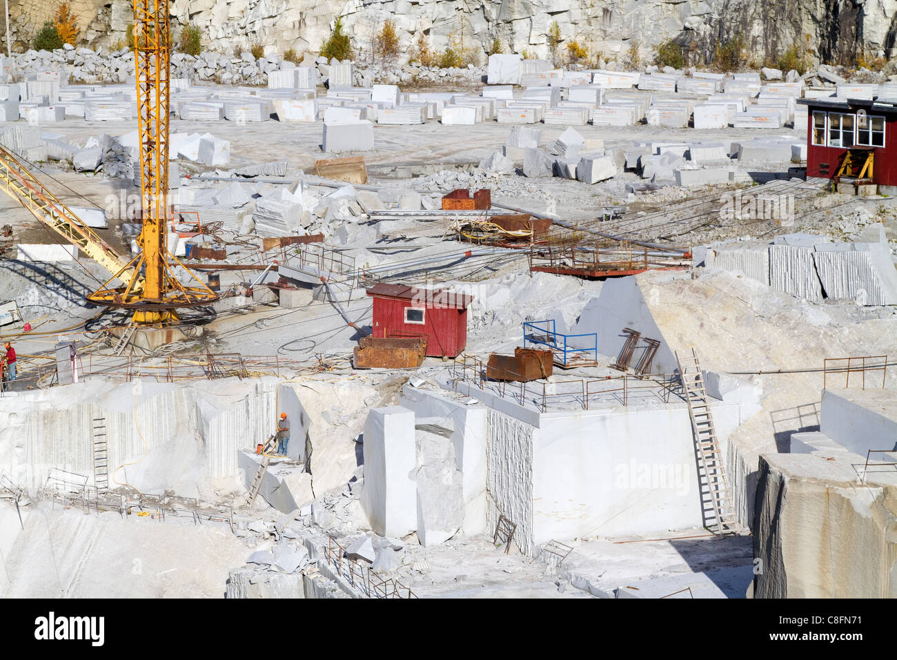 Quarry landscape of Granite rock, stone, at Rock of Ages quarry near